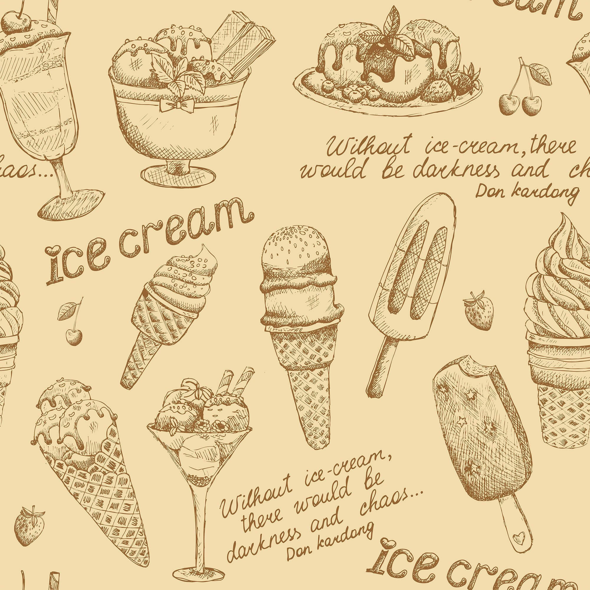 Brown Food Themed Peel and Stick Removable Wallpaper - Self-Adhesive Decorative Wall Covering for Kitchen, Dining Room & Home Decor - Easy to Install & Remove
