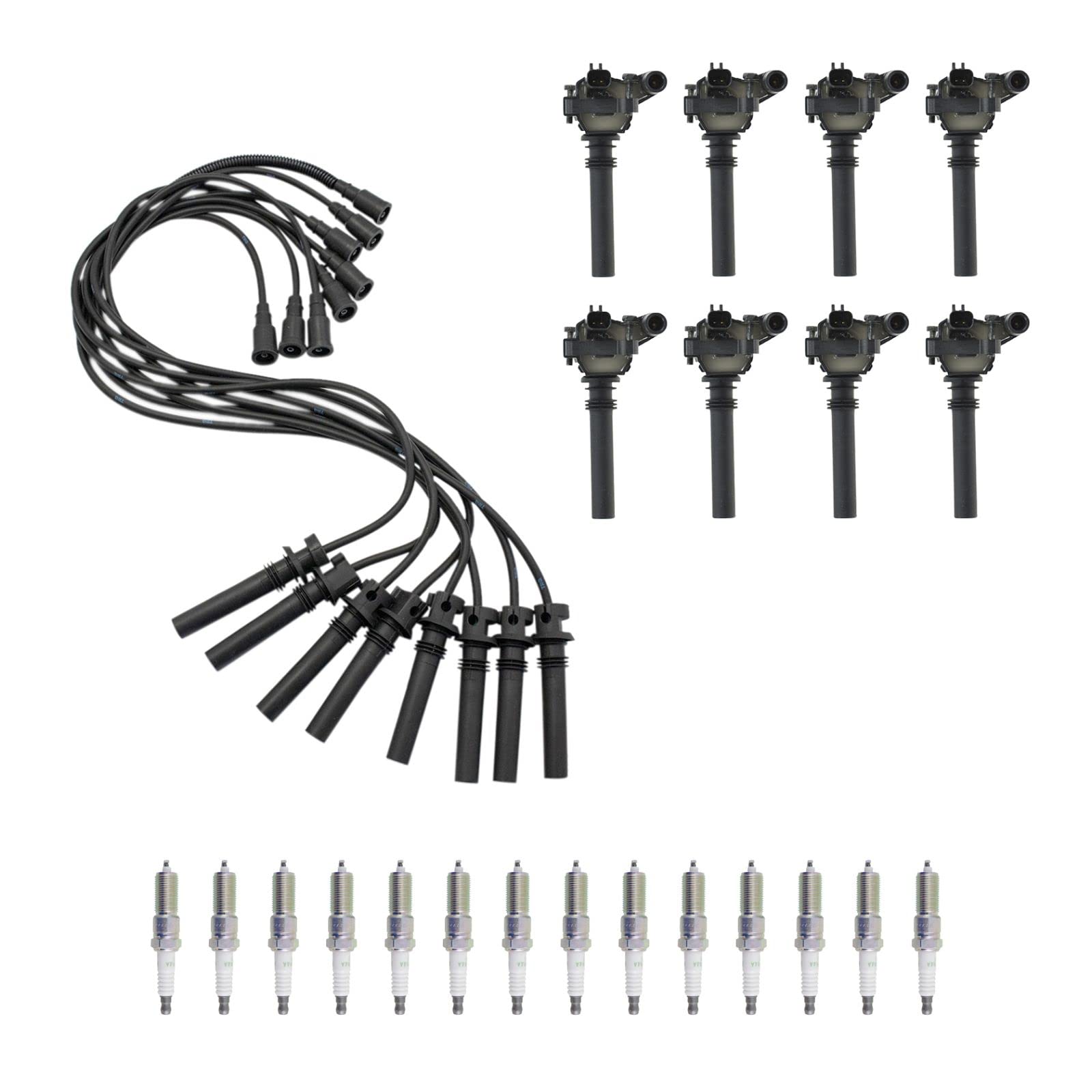 High-Performance Ignition Coils, Spark Plugs & Wires Kit for Ram 1500/2500/3500 Pickup Trucks - Compatible with 5.7L/6.4L HEMI V8 Engines - Improved Fuel Efficiency & Engine Power - Perfect for Off-Roading, Towing & Daily Driving