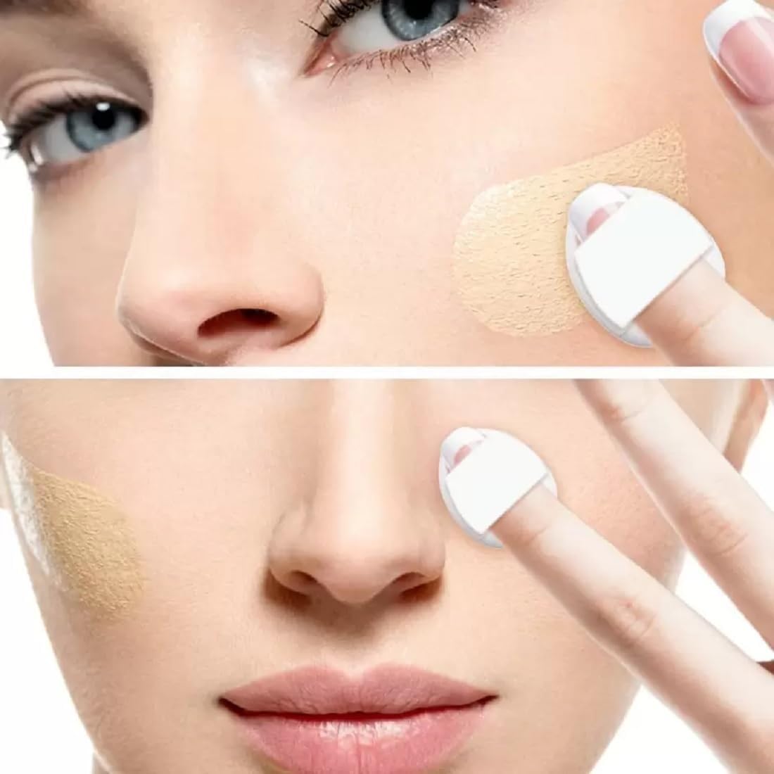 Beautiflame 4-Piece Makeup Sponge Set - Soft Loose & Finger Blender Sponges for Flawless Foundation, Cream, Powder & Liquid Application - Makeup Blending Beauty Sponge Set - Perfect for Daily Makeup, Travel & Professional Use