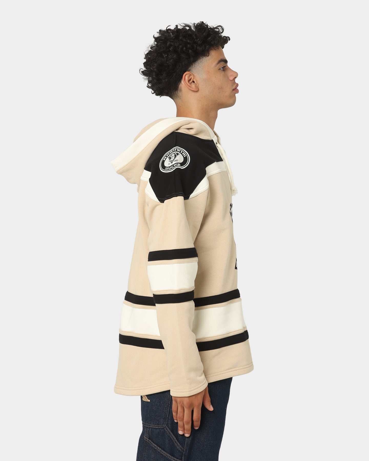 47 Brand Anaheim Ducks Superior Lacer Hoodie - Men's Khaki Pullover Sweatshirt for Casual Wear & Sports Fan Outfits