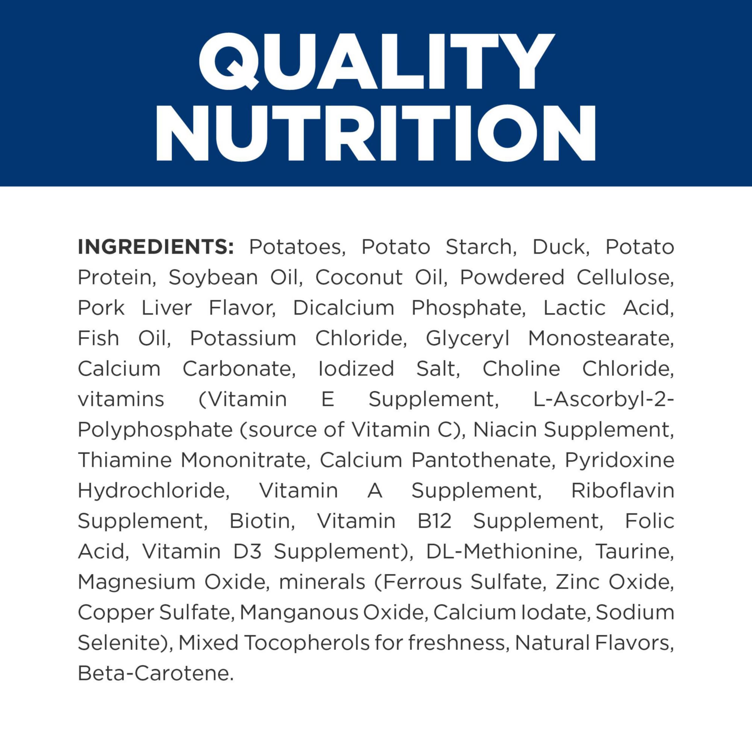 Hill's Prescription Diet d/d Skin & Food Sensitivities Potato & Duck Formula Dry Dog Food - Vet Recommended for Allergies & Sensitive Skin - 8 lb Bag - Perfect for Dogs with Dermatitis & Digestive Issues