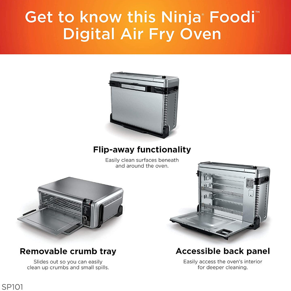 Ninja Foodi 8-in-1 Digital Air Fryer Oven with Convection Bake, Toast & Air Fry Functions | FT102 Countertop Appliance | Perfect for Small Kitchens, Dorms & RV Cooking