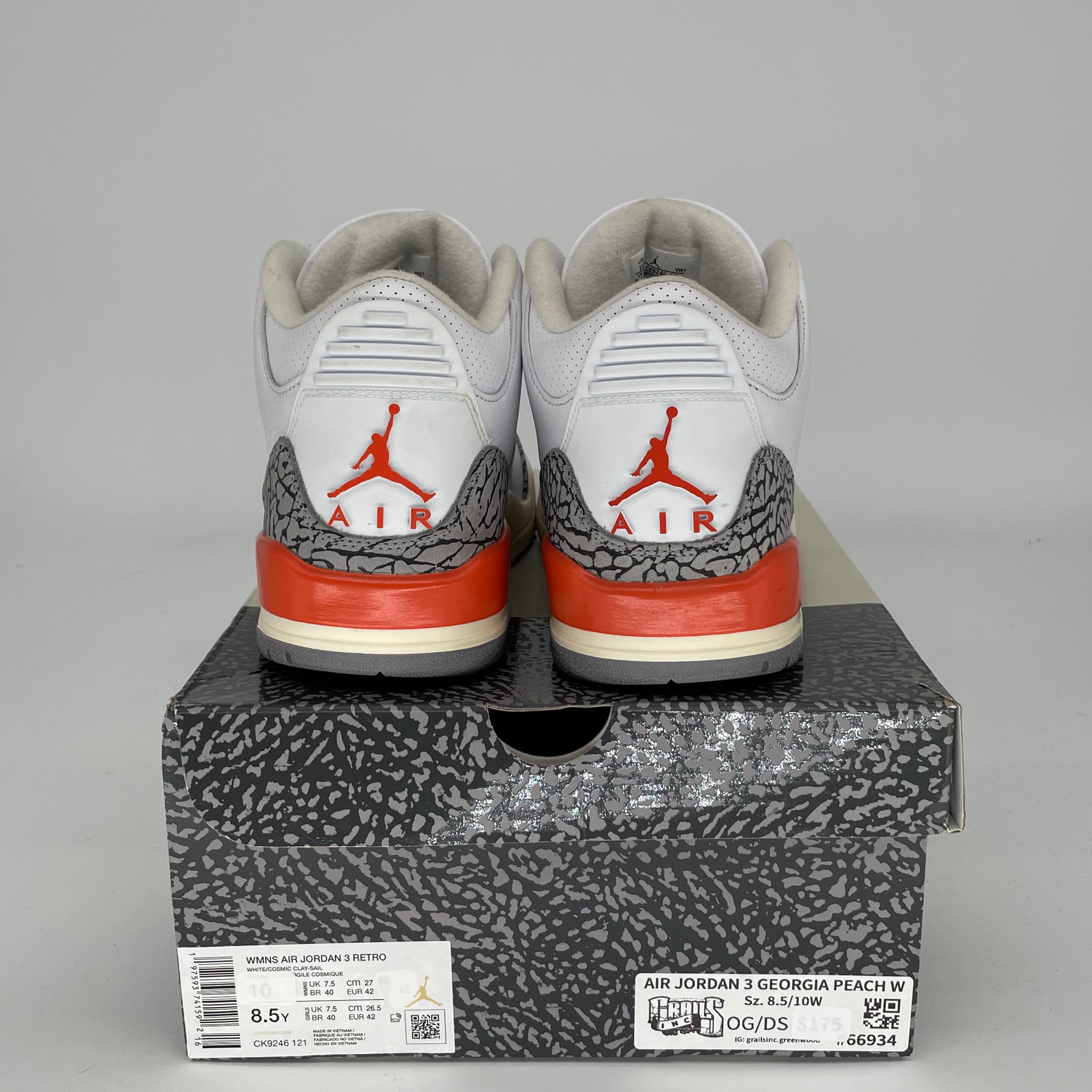 AIR JORDAN 3 Georgia Peach Women's Basketball Shoes Size 8.5/10W - CK9246-121 | Retro Sneakers for Running, Gym & Casual Wear
