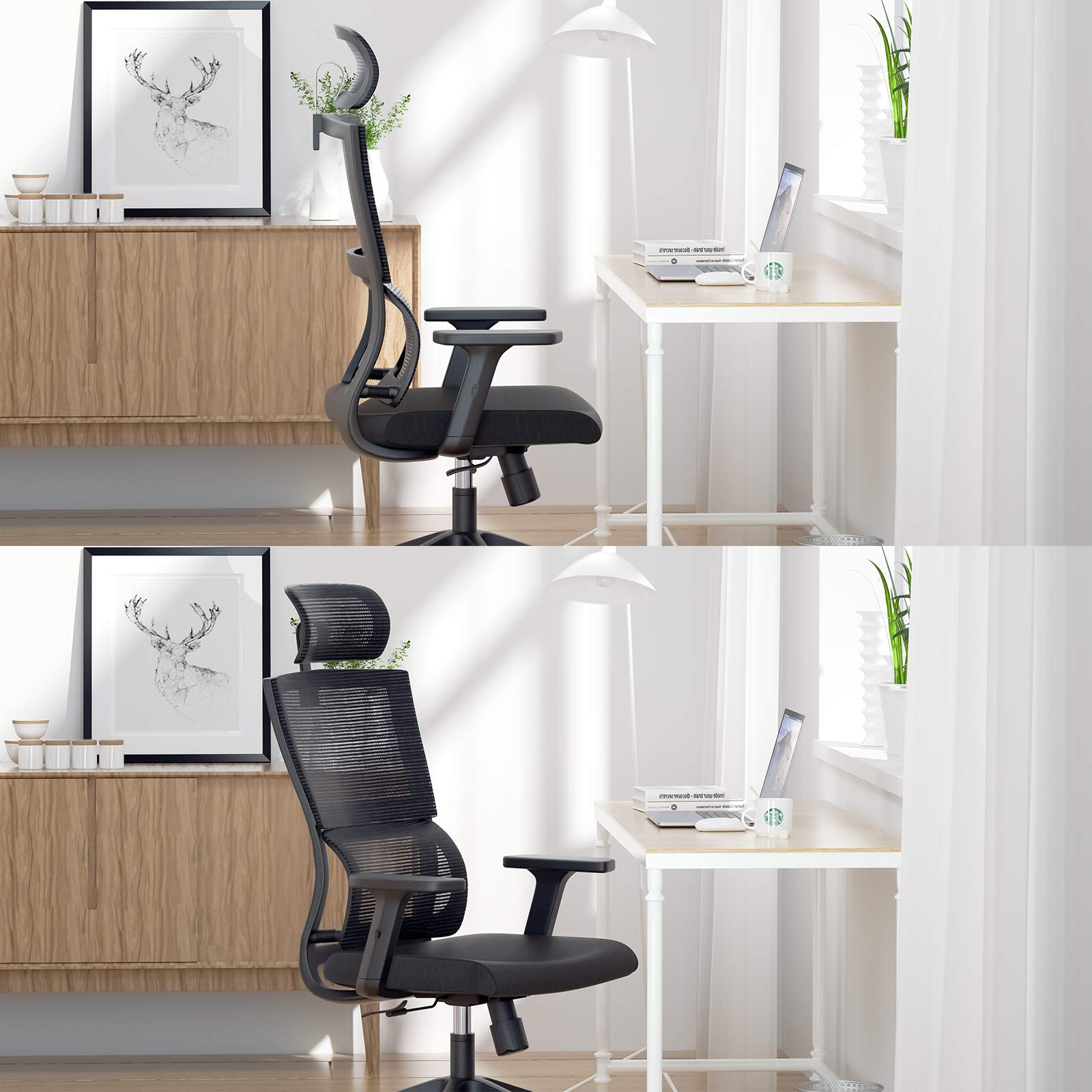 Premium Ergonomic Office Chair with Enhanced Lumbar Support & Adjustable Armrests - Breathable Mesh High Back Computer Desk Chair for Home & Office - Ideal for Long Work Hours, Gaming, and Remote Work Comfort