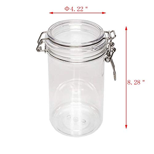 FixtureDisplays® 1500ml PET Spice Jars with Wire Clasp Lids - 12 Pack Airtight Food Storage Containers for Spices, Coffee, Tea, Paint & Oil - Perfect for Kitchen Pantry Organization & Craft Supplies Storage