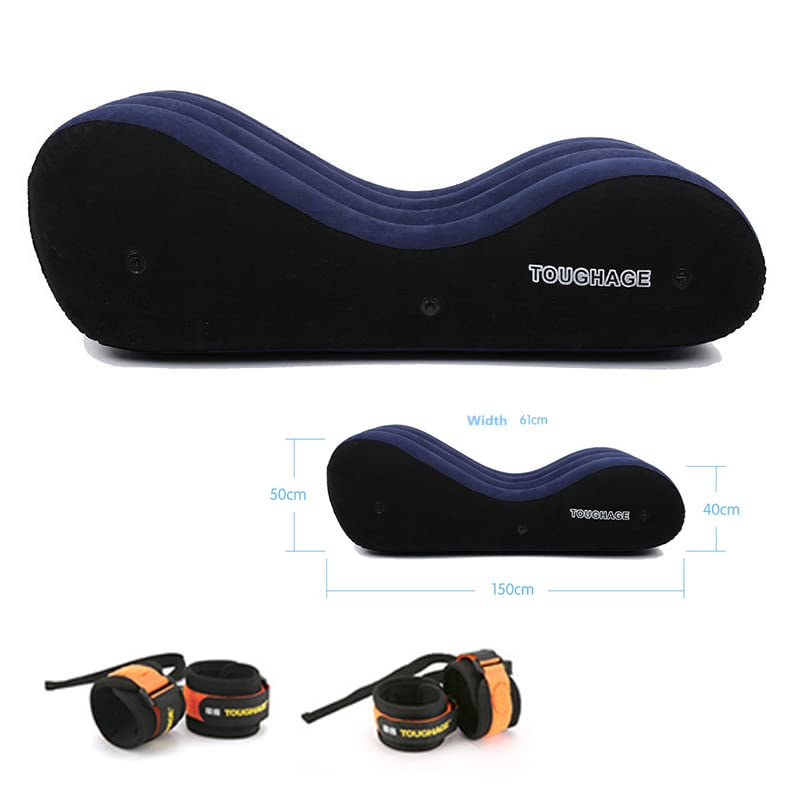 Inflatable Sex Sofa Bed with Handcuffs & Ankle Cuffs - Waterproof Love Position Pillow for Couples, Sex Lumbar Support Cushion - Perfect for Bedroom, Adult Play & Spicing Up Relationships