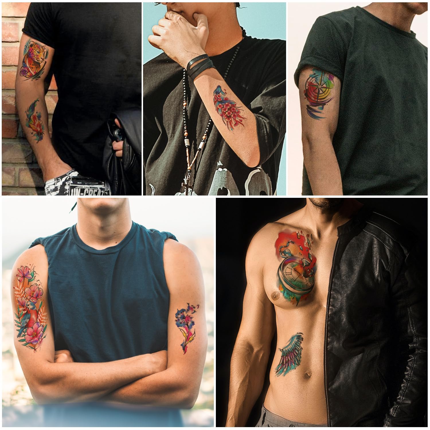 79 Sheets Realistic Temporary Tattoos for Adults & Kids - Waterproof Fake Tattoos with Lion, Cat, Rabbit & Butterfly Designs - Long Lasting Body Art Stickers for Women & Girls - Perfect for Parties, Festivals & Costume Events