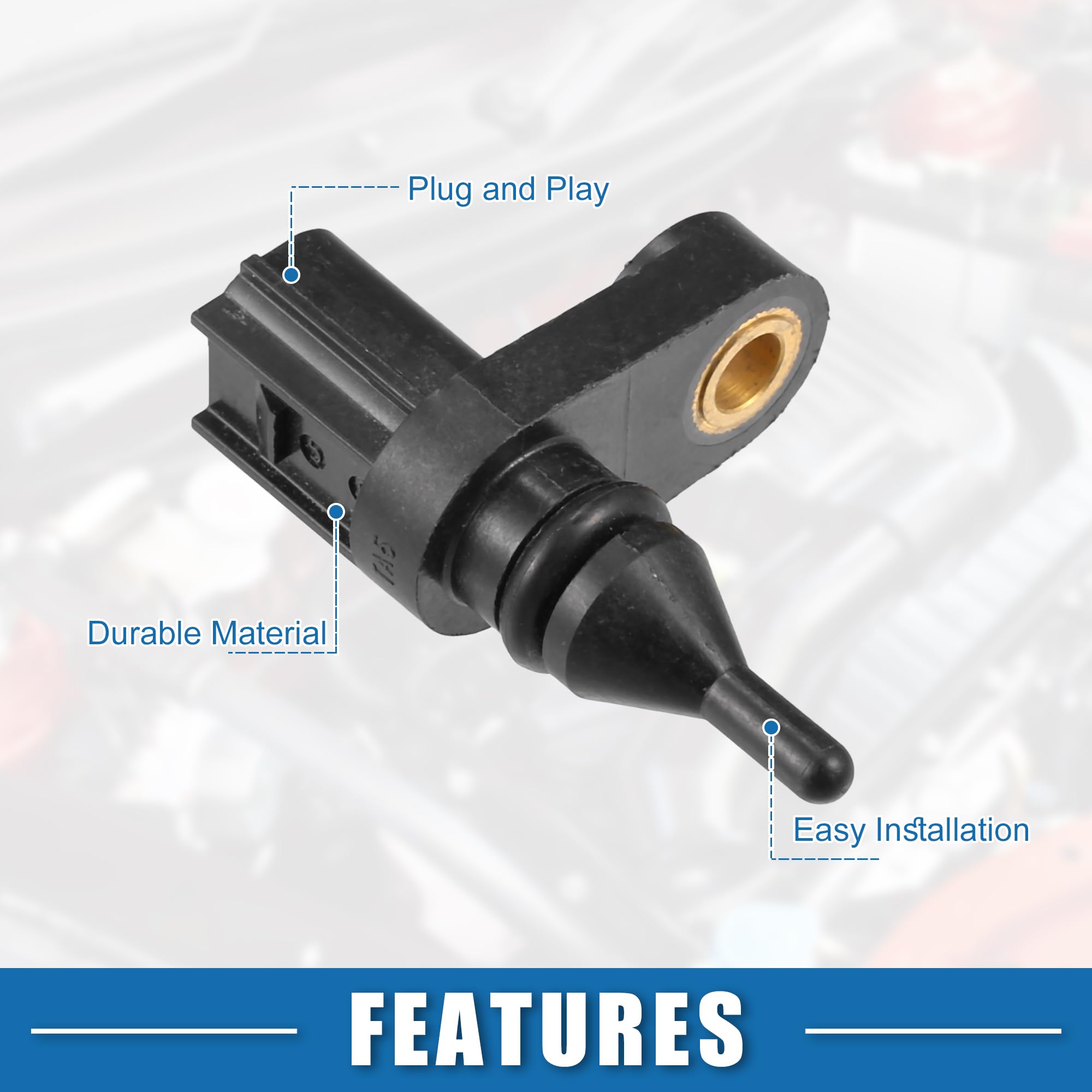 2014 Honda Accord Air Intake Temperature Sensor 37880RWCA01 - OEM Replacement Black Plastic Air Charge Sensor for Improved Engine Performance
