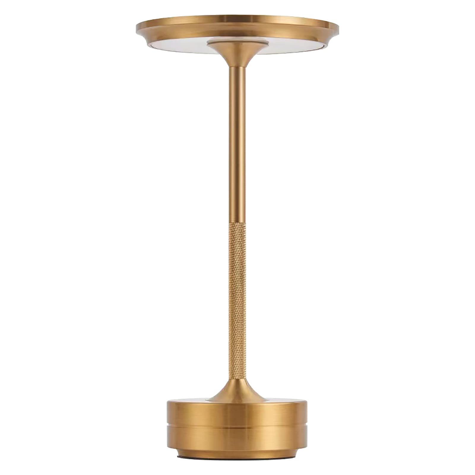 Rechargeable Battery Operated LED Desk Lamp - Cordless Touch Sensor Table Lamp with 3-Level Dimmable Brightness, Gold Bedside Light for Office, Study, Bedroom, Party, Dining Room & Bar Decor
