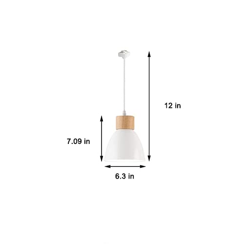 Dimmable 3-Light H-Type Track Lighting Fixture with Macaron Aluminum Shade - 12 Inch White | Modern Pendant Lights for Kitchen, Dining Room & Retail Spaces