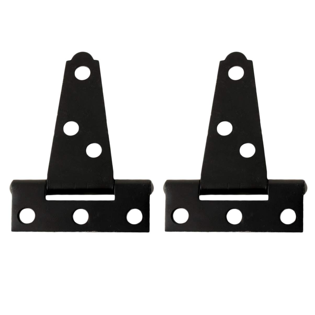 2 Pack T-Shaped Hinges - Flexible Black Gate Hinges for Kitchen Cabinets, Fences & Iron Doors (2 Inch) - Heavy Duty T-Strap Hinges for Windows, Venetian Hardware & Home Decor - Perfect for DIY Projects & Furniture Repair