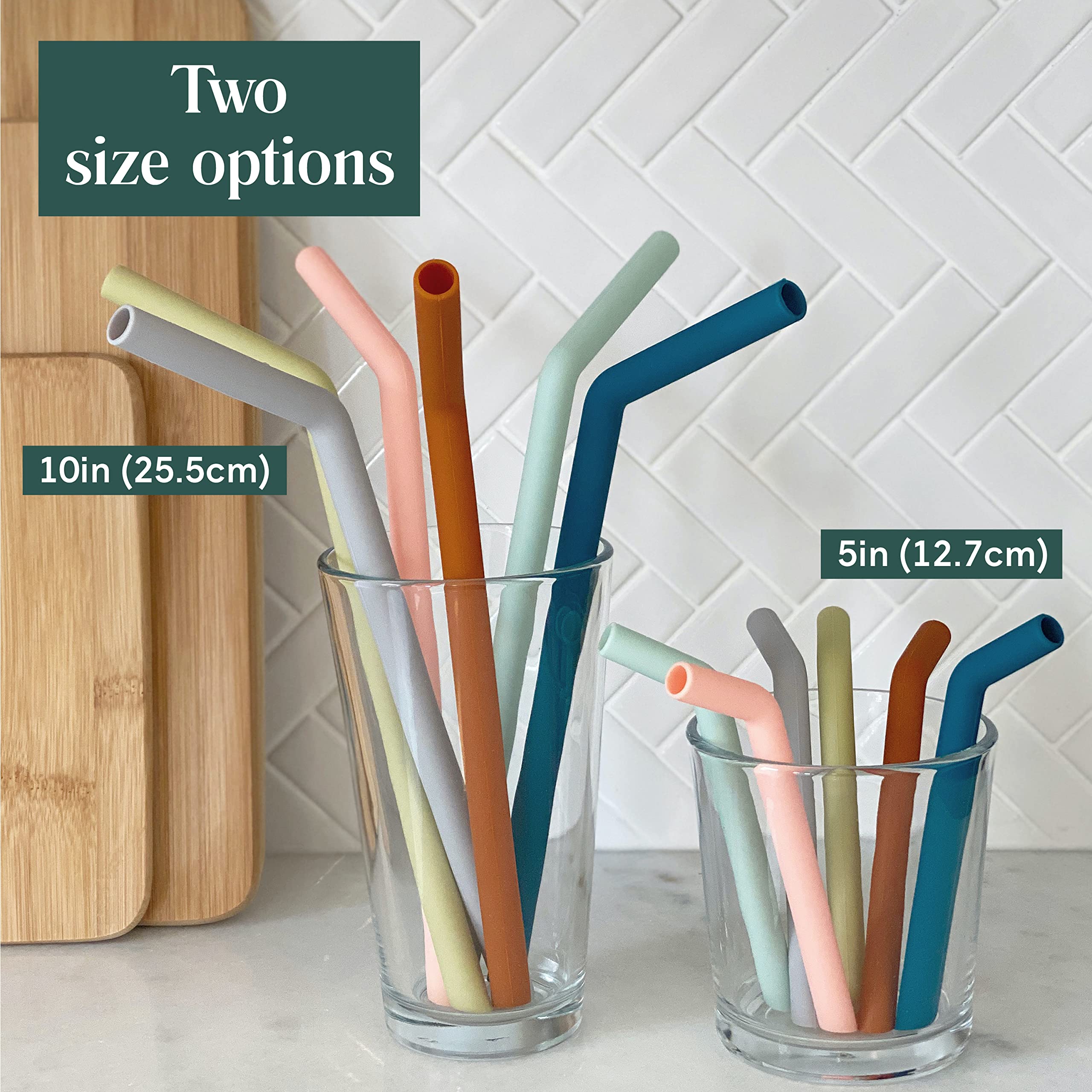 Premium Silicone Straws - BPA Free Reusable Bendy Straws for Kids & Adults - 10-inch Multicolor - Perfect for Smoothies & Drinks