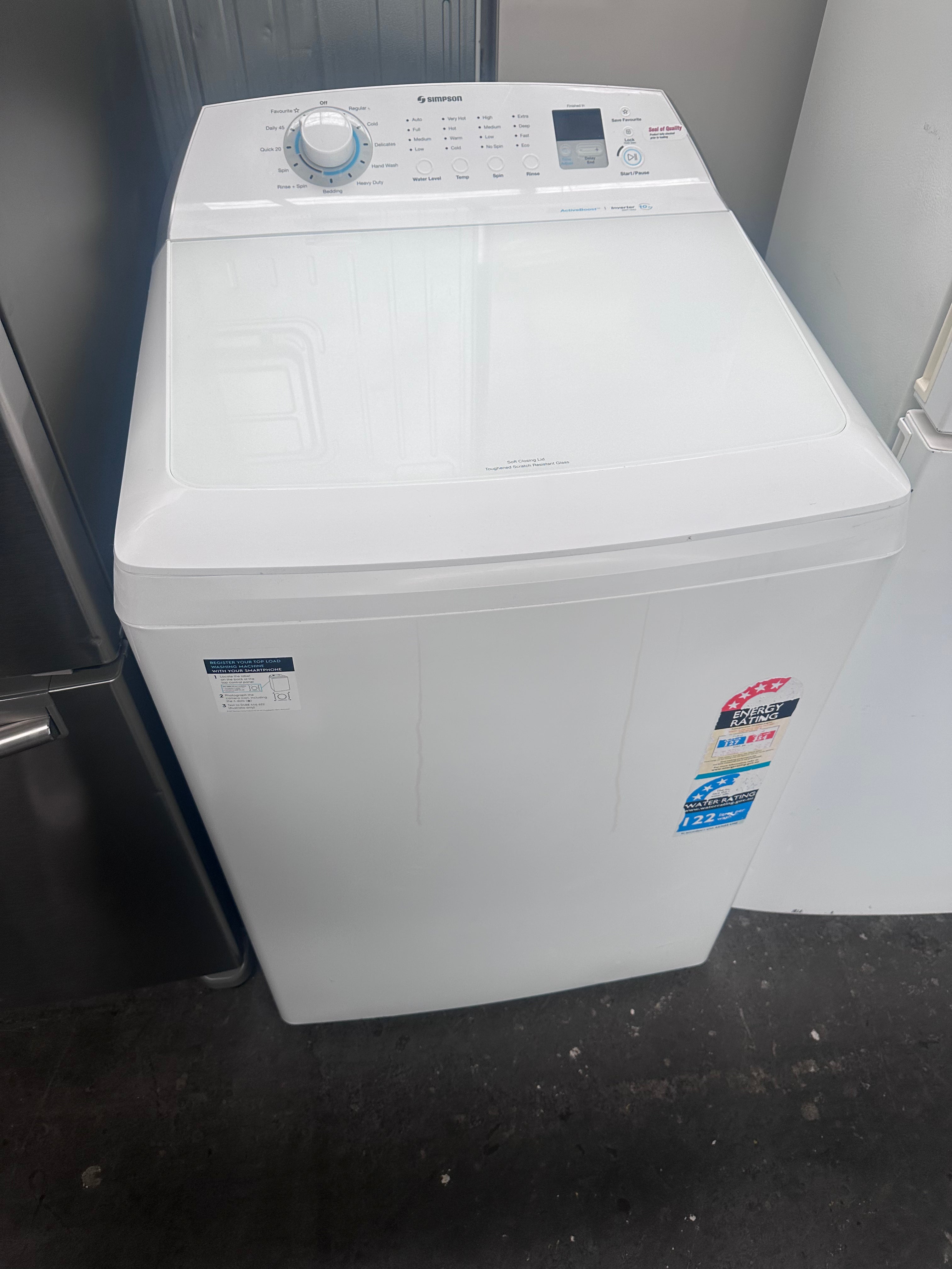Refurbished Simpson 10kg Top Load Washing Machine - Energy Efficient Laundry Solution for Small Apartments & Dorms