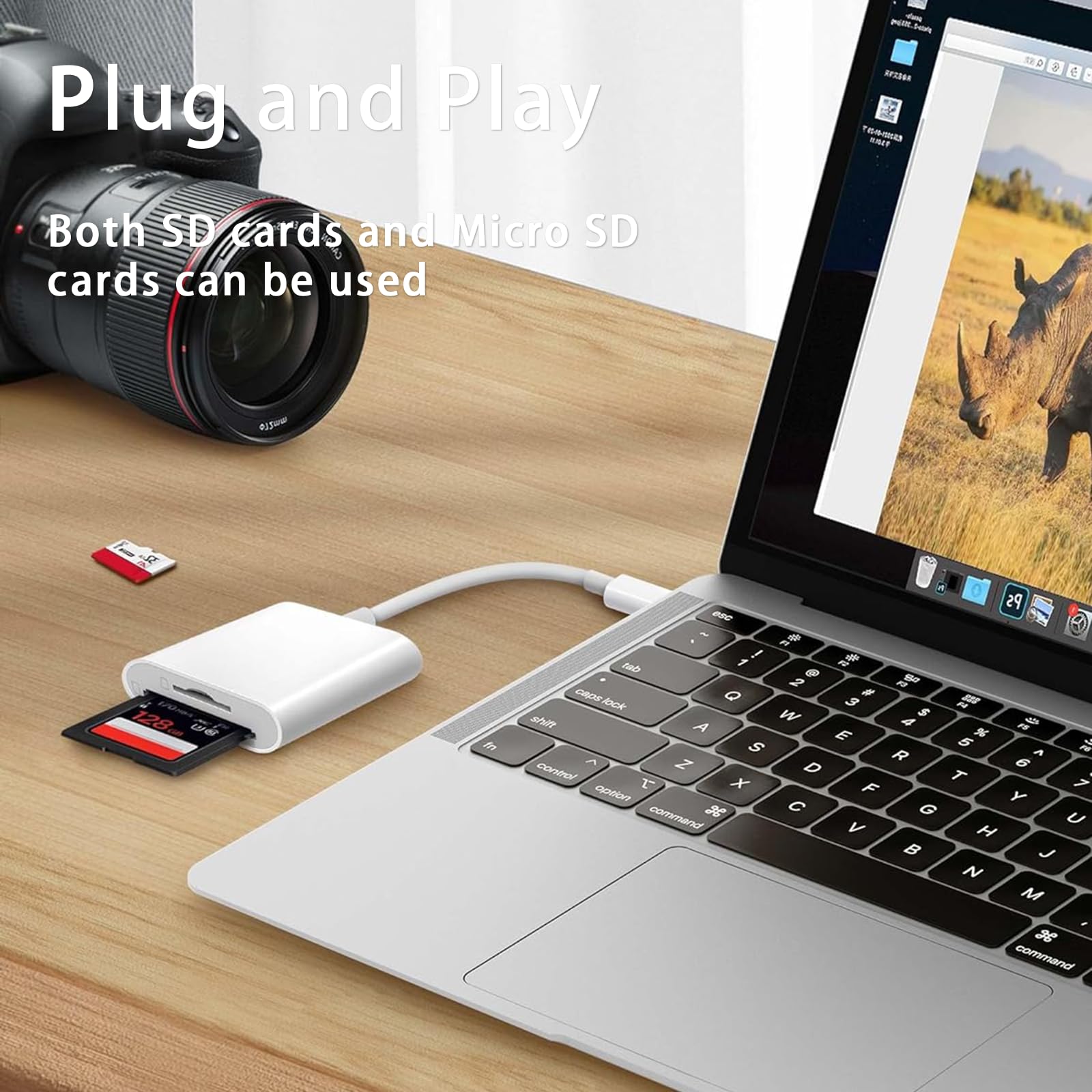 2-in-1 USB C SD Card Reader - High Speed Memory Card Adapter for MacBook, iPad Pro, Samsung Galaxy - Perfect for Photographers & Content Creators