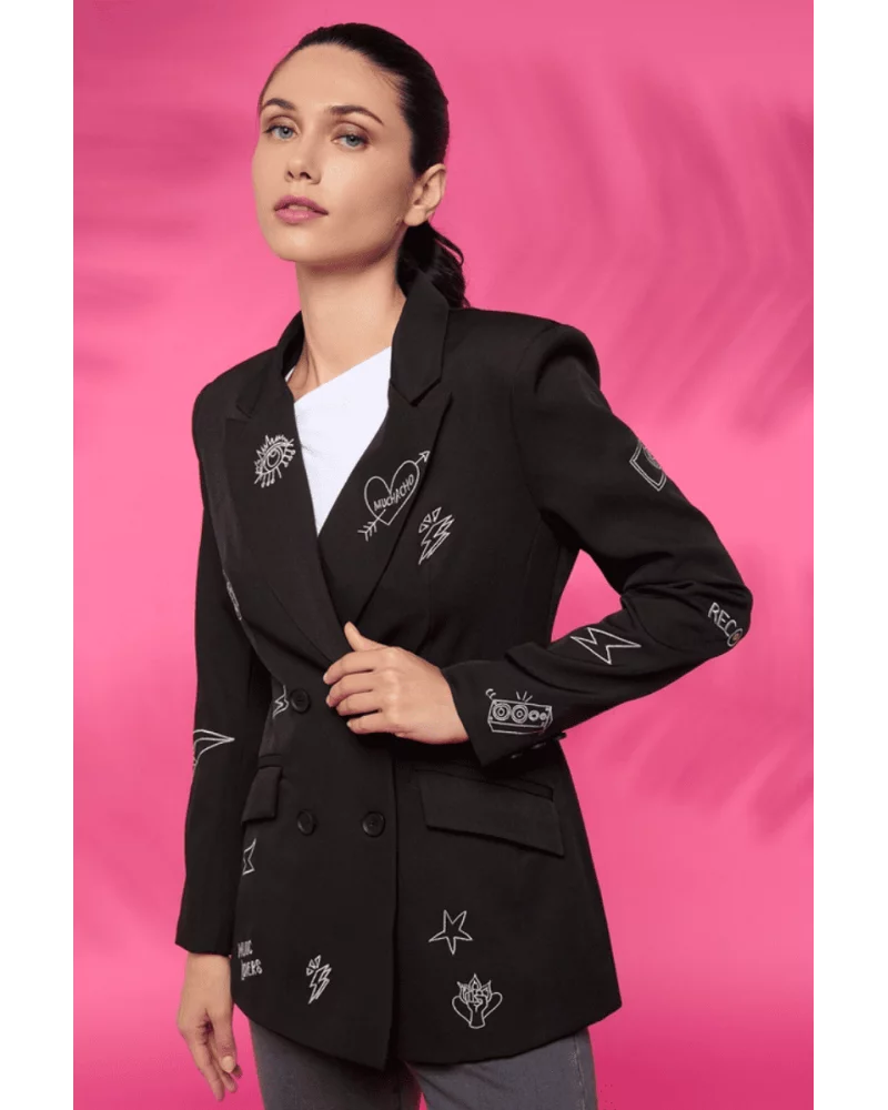 Stylish Black Music Blazer Jacket for Men & Women | Trendy Performance Wear for Concerts, Parties & Night Out