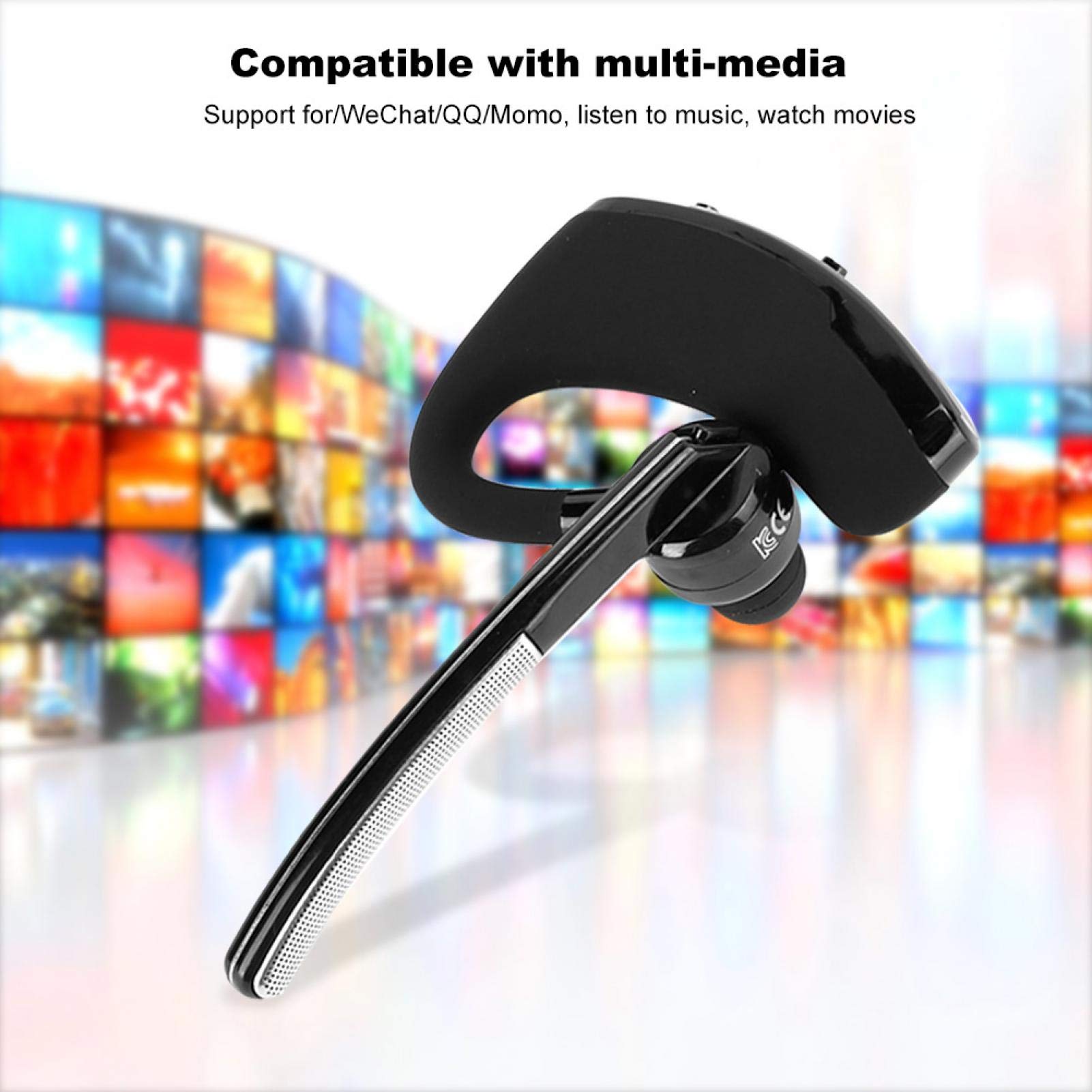 Ciciglow V8 Single-Ear Bluetooth Headset - Wireless Business Headphone with Smart Noise Cancellation, Voice-Activated Mic & Stereo Sound - Perfect for Work Calls, Driving, Office Meetings & Remote Work