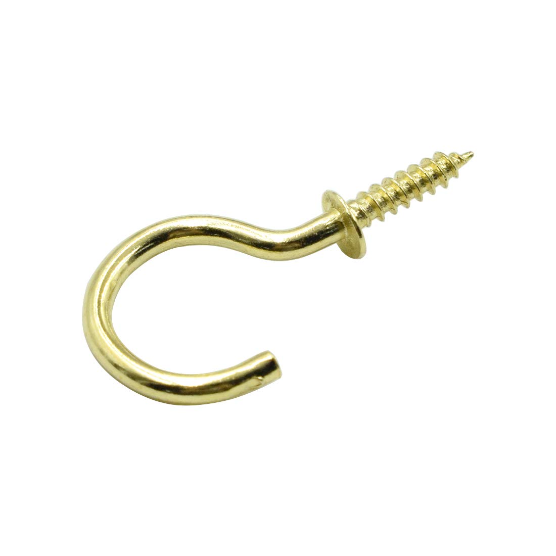 Biaungdo 1 Inch Gold Ceiling Hooks with Self-Tapping Screws - 100 Pack | Heavy Duty Cup Hooks for Hanging Plants, Lights & Decor | Rust-Resistant Ceiling Hooks for Home & Kitchen Organization