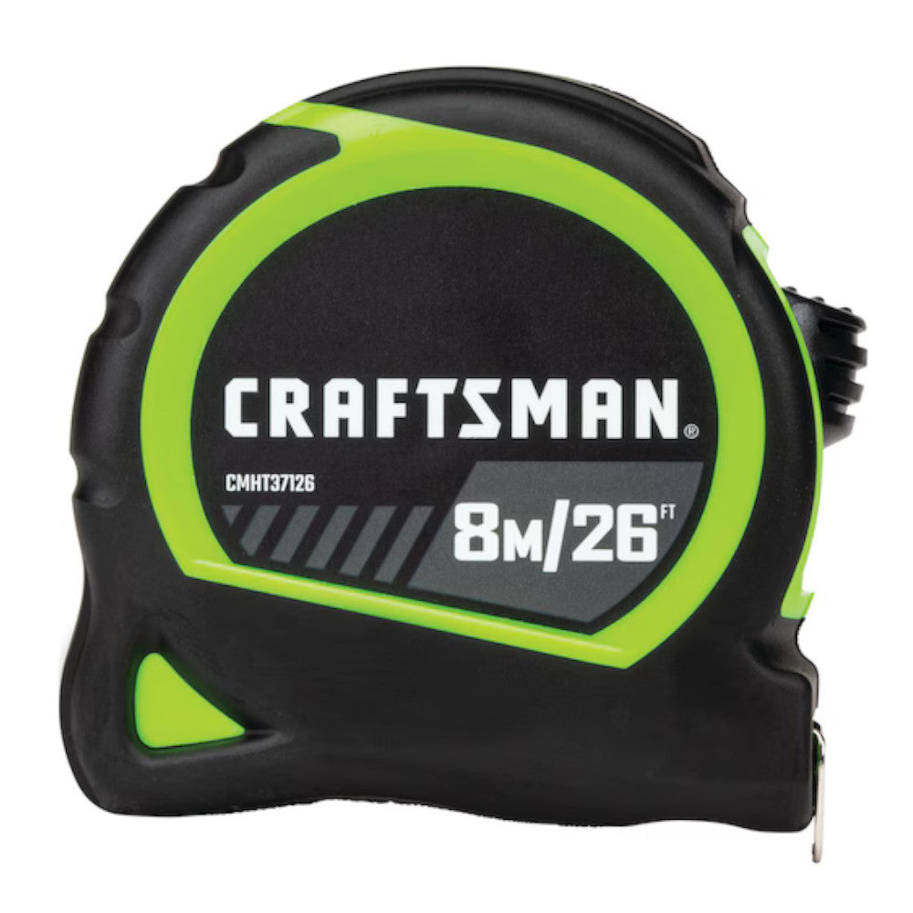 CRAFTSMAN 1 Inch x 26 Feet (8m) High Visibility Tape Measure - Perfect for Construction, DIY Projects, and Home Improvement