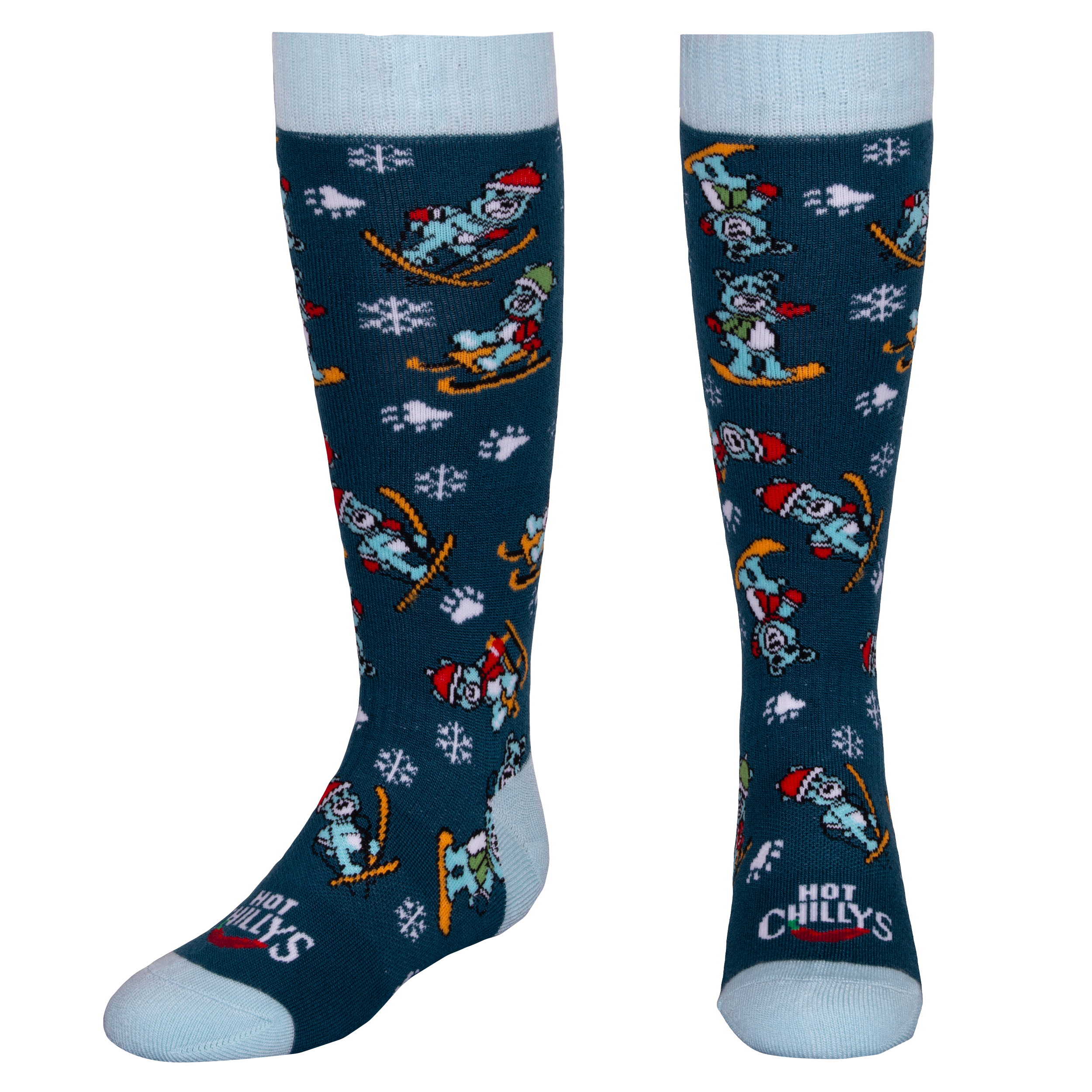 Youth Mid Volume Socks with Snow Bears Design - Cozy Winter Crew Socks for Teens & Kids - Perfect for Cold Weather, Snow Days & Outdoor Activities