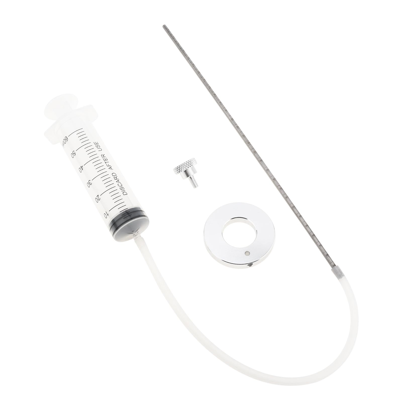 Windance Motorcycle Fork Suspension Oil Level Gauge Tool with Adjustable Ring - 60ml Front Fork Oil Syringe for Dirt Bike, ATV & Cruiser Maintenance - Perfect for DIY Motorcycle Repair and Fork Oil Change