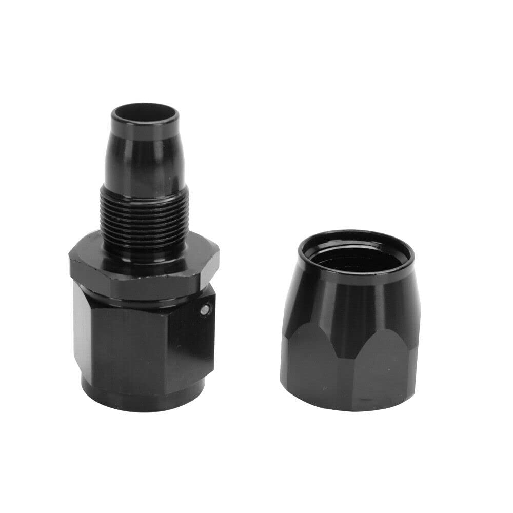 LokoCar 8AN Straight Swivel Fitting for CPE Braided Hose - 2Pcs Black - Fuel & Oil Systems