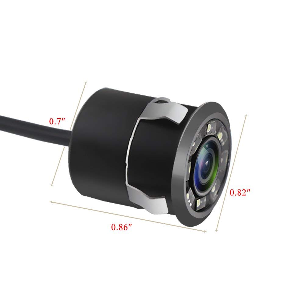 JPP Waterproof Backup Camera with IR Night Vision - Front/Rear View Embedded Reverse Camera for Trucks, Cars & Travel Trailers - Parking Guide Lines & Screen Mirror On/Off - Perfect for Safe Parking, Reversing & Night Driving