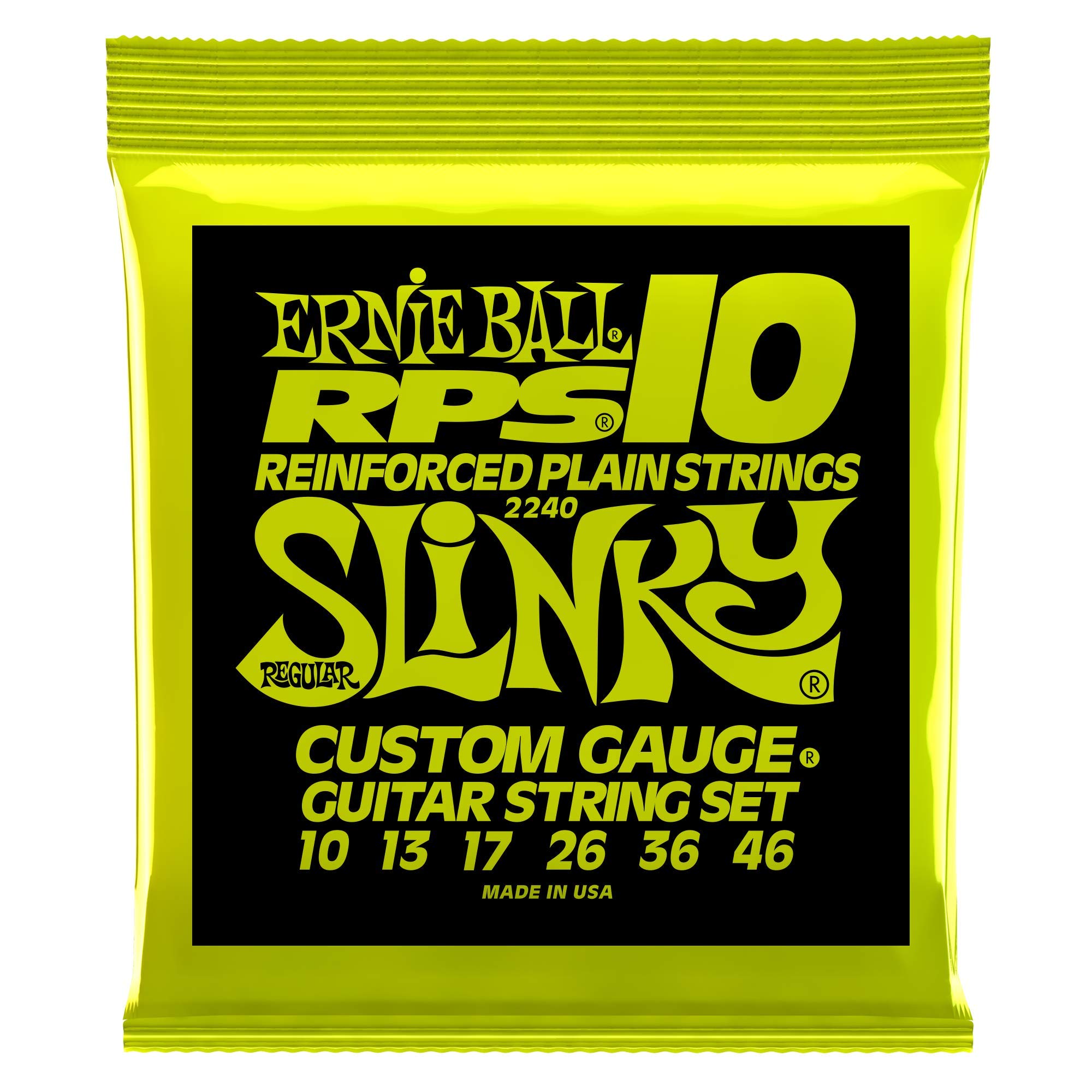 Ernie Ball RPS Regular Slinky Electric Guitar Strings 10-46 Gauge (4-Pack) P02240 - Perfect for Rock, Blues & Studio Recording