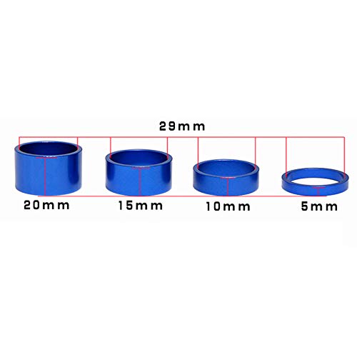 4Pcs/Set 5/10/15/20mm Aluminum Alloy Headset Spacers - 28.6mm Fork Washer Caps for Road Bike & Mountain Bike - Lightweight & Durable Cycling Accessories (Red) - Perfect for Bike Maintenance & Customization