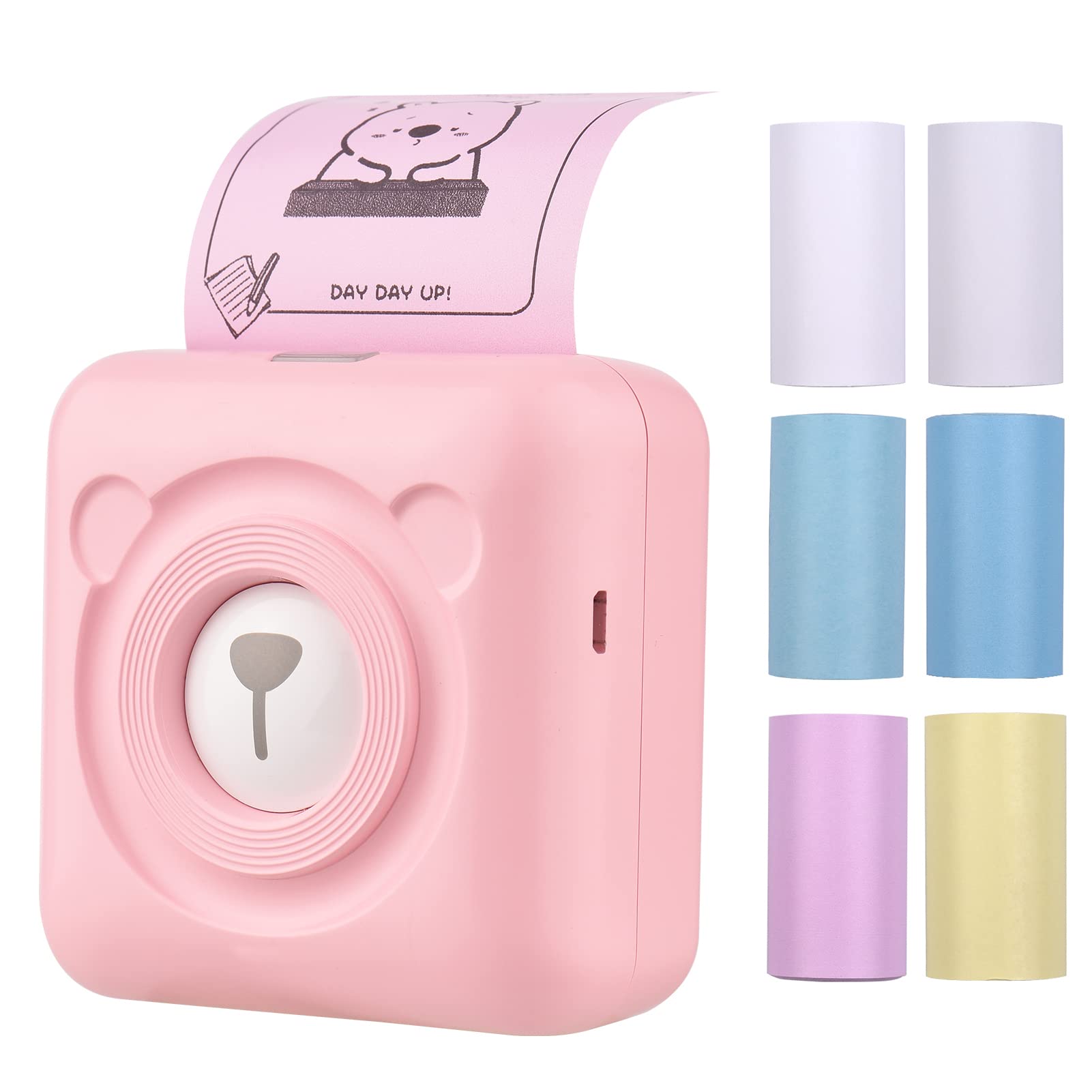 BISOFICE PeriPage A6 Mini Pocket Wireless Bluetooth Thermal Printer - Print Photos, Labels, Memos & Receipts with 6 Rolls Thermal Paper - Compatible with Android, iOS, Windows - Perfect for Home, Office, Retail & Travel Use