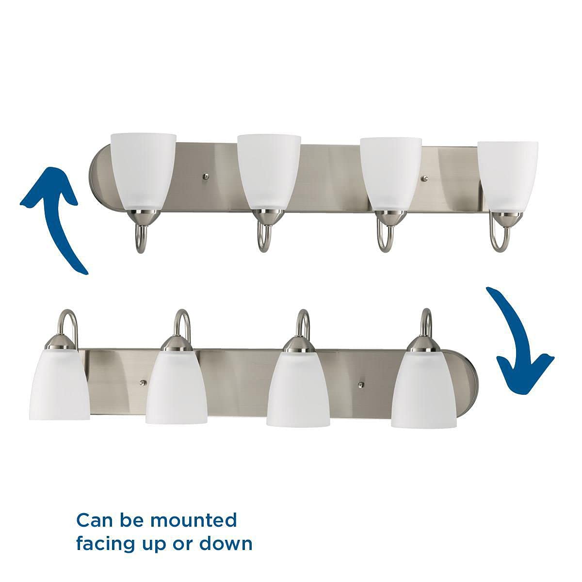 Progress Lighting P2709-09 Gather Bath & Vanity Light Fixture in Brushed Nickel Finish - Perfect for Bathroom Vanity, Powder Room, and Dressing Area Lighting