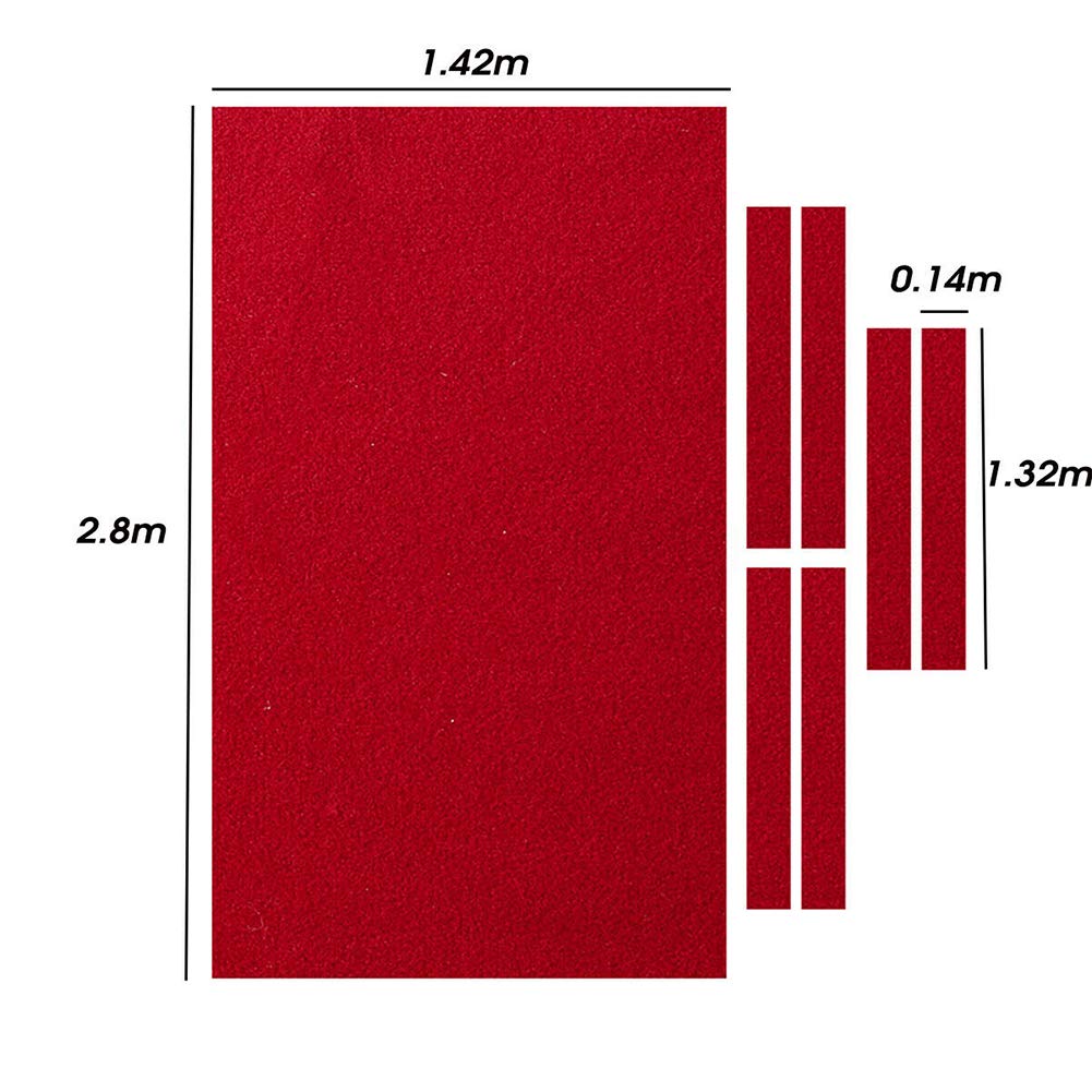 Premium 9 ft Pool Table Felt with 6 Felt Strips - High-Quality Billiard & Snooker Cloth for 9-Foot Tables - Durable Red Felt Accessories for Professional & Home Game Rooms