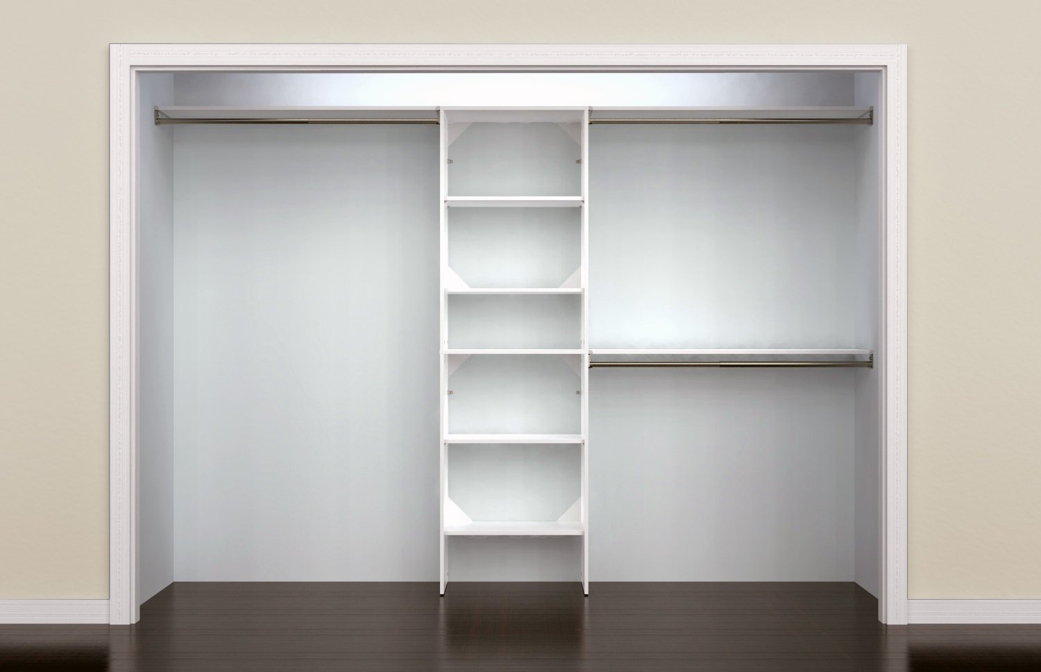 ClosetMaid SuiteSymphony 25-Inch White Closet Organizer with Adjustable Shelves - Space Saving Storage Solution for Bedroom, Walk-In Closet & Home Organization