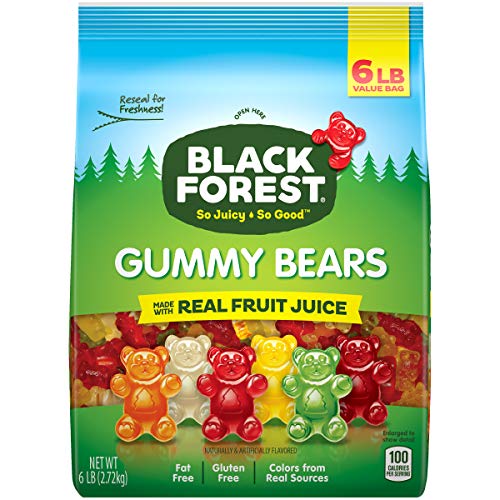Premium Black Forest Gummy Bears Candy - 6 Pound Bulk Bag | Delicious Soft & Chewy Fruit Flavored Gummy Bears | Perfect for Parties, Snacking, Gift Baskets & Office Treats
