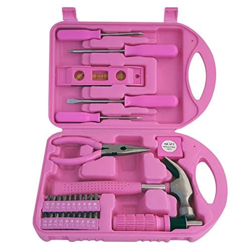 Premium 30-Piece Pink Carbon Steel Tool Set for Women - Heavy Duty & Portable with Carrying Case - Perfect for DIY, Home Repairs, and Professional Use