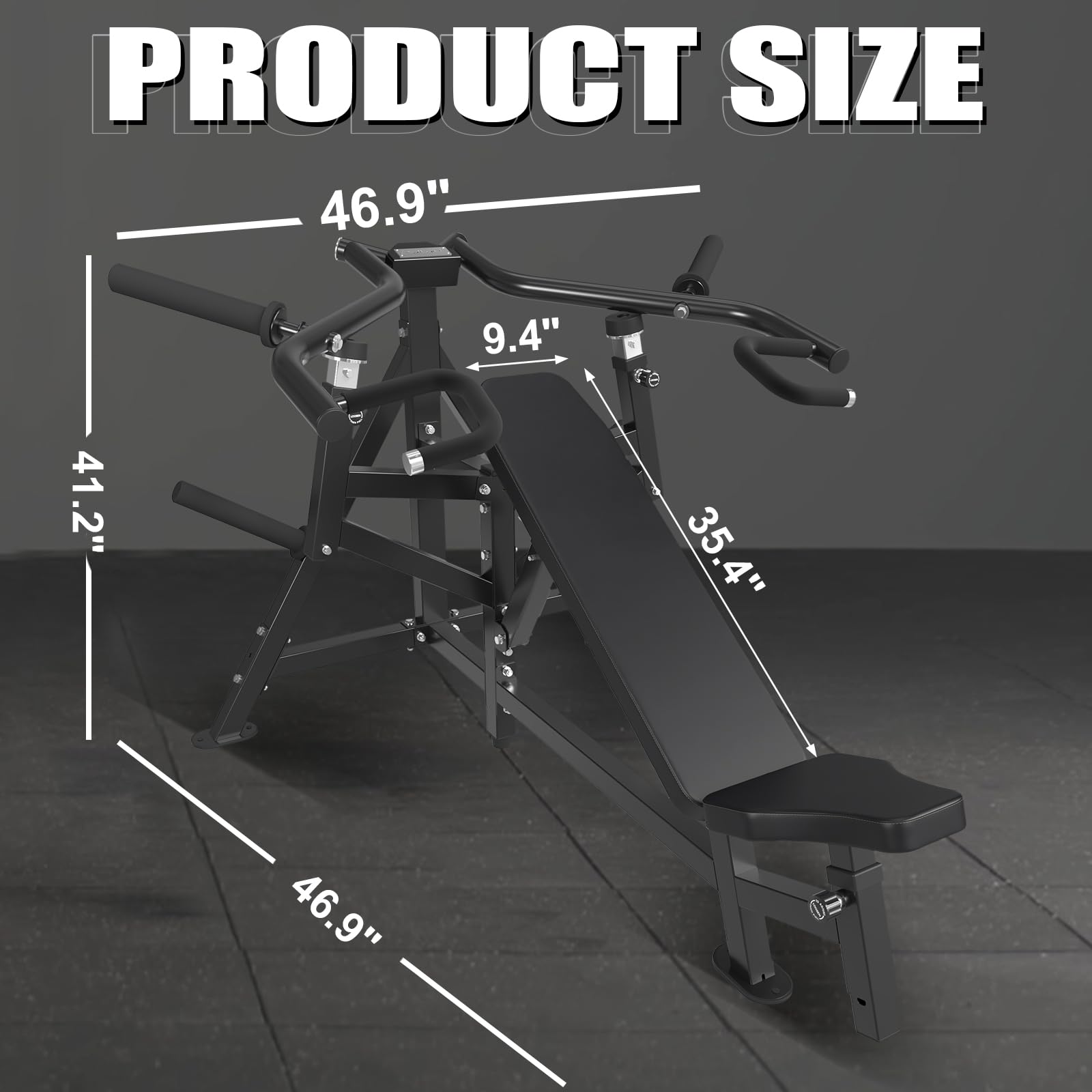 GMWD 1250LBS Chest Press Machine with Independent Converging Arms - 7+5 Adjustable Incline Bench Press for Home Gym - 30° Upper Chest Targeting - Perfect for Strength Training & Muscle Building - Black