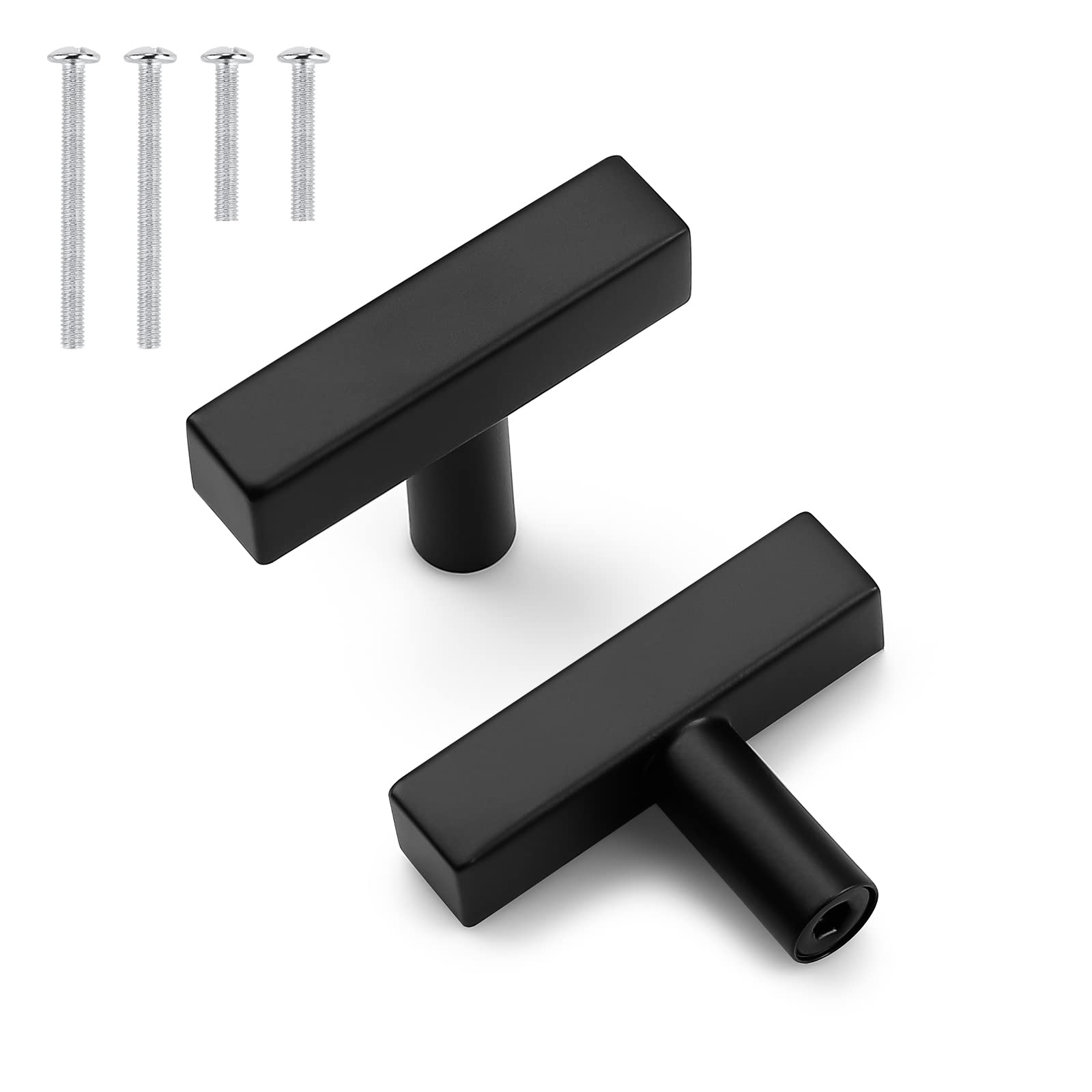 **Probrico 15-Pack Black 2-Inch (50mm) Square T-Bar Cabinet Handles - Kitchen & Drawer Pulls Hardware for Modern Cabinets & Furniture (Home, Office, RV Use)**