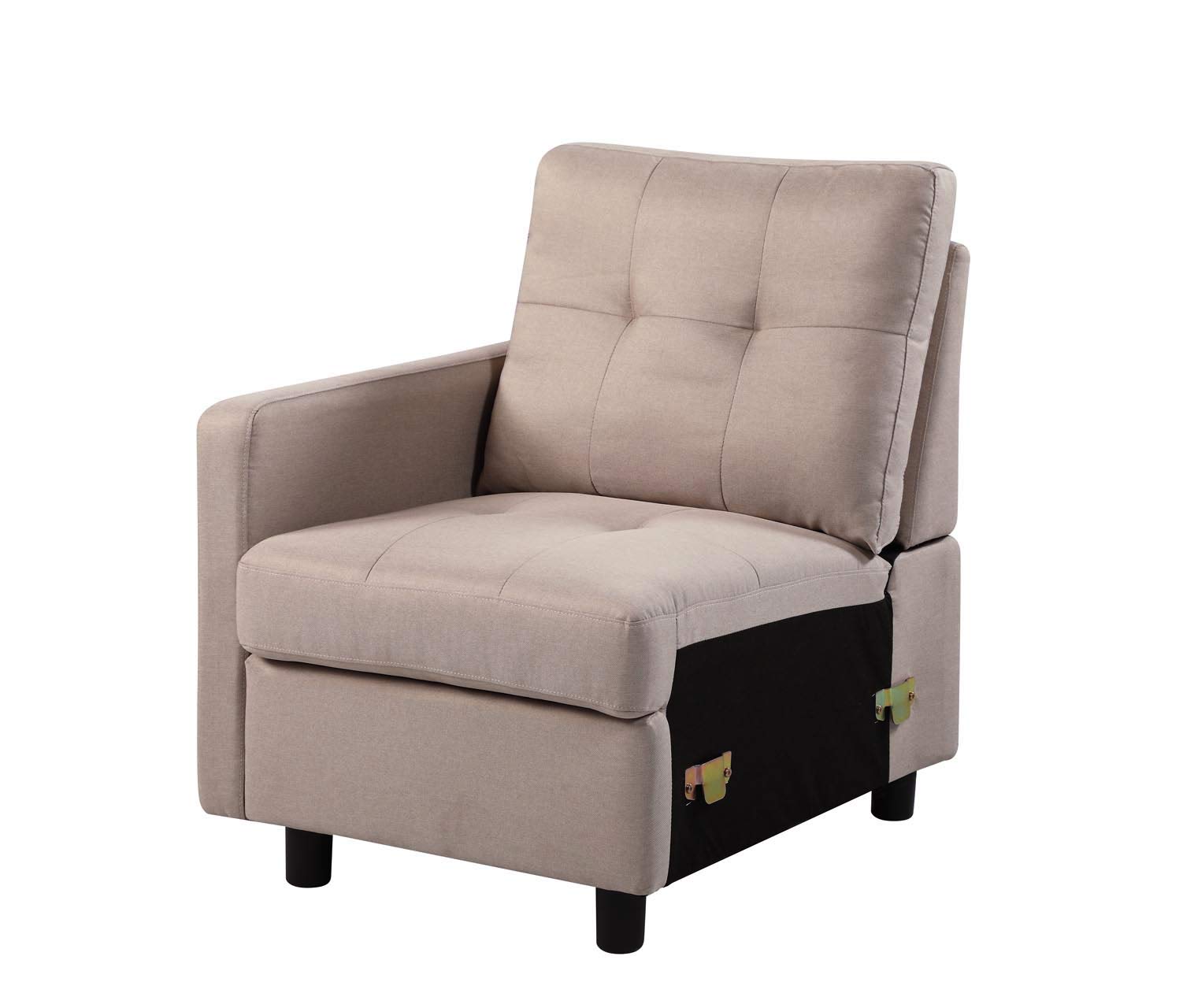 3-Seater Modular Sectional Sofa with Linen Upholstery - Compact Arm Couch for Small Spaces | Perfect for Apartments, Living Rooms & Cozy Home Decor