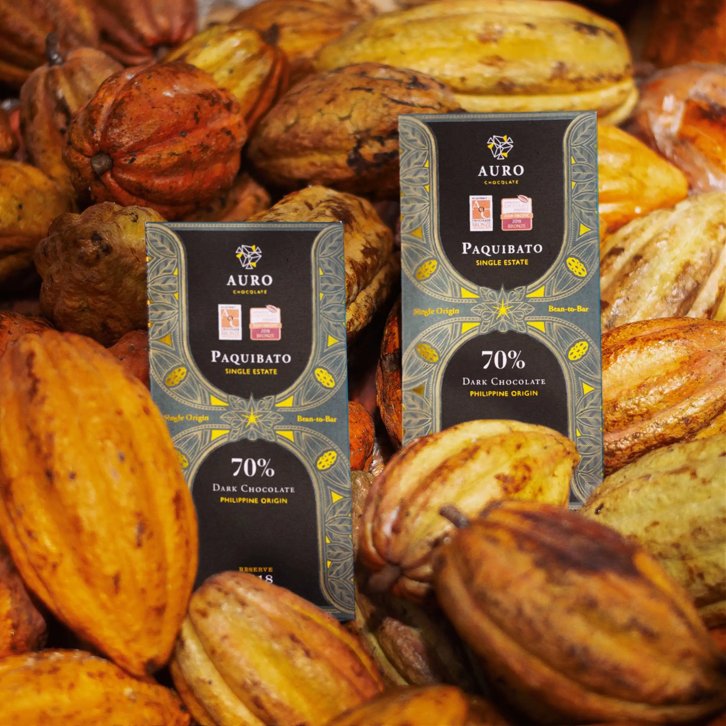 Premium Auro Reserve Paquibato 70% Dark Chocolate Bar - Rich Cocoa Flavor for Baking, Gifting & Healthy Snacking