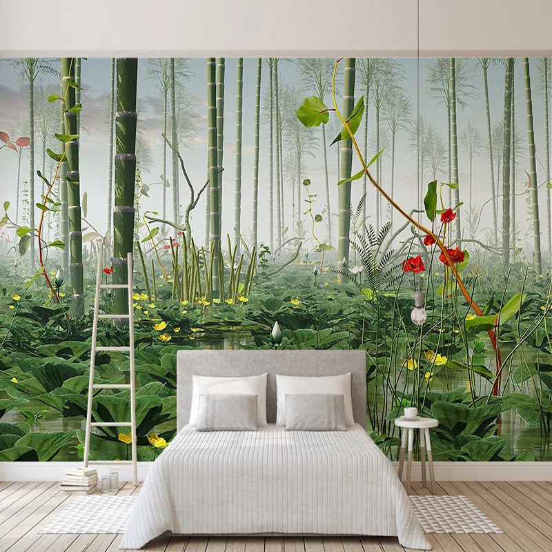 Bamboo Trees Wallpaper Mural - Stunning Nature-Themed Decor for Living Room, Bedroom & Office | Eco-Friendly Peel & Stick Wall Art