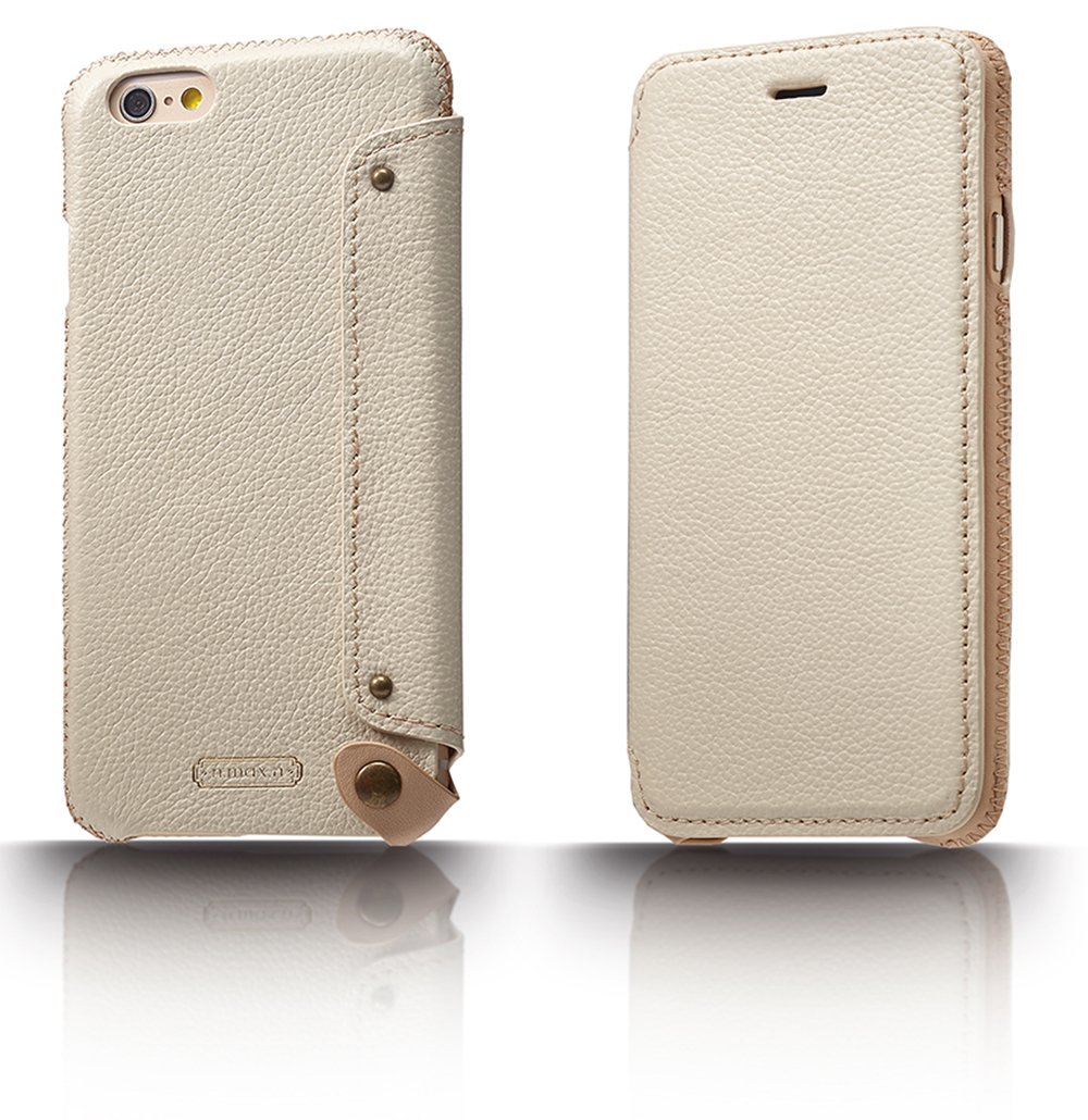 Genuine Leather iPhone 6 & 6S Case - Premium Beige Leather Cover for Apple iPhone 6/6S | Slim Protective Phone Case for Everyday Use & Business Professionals