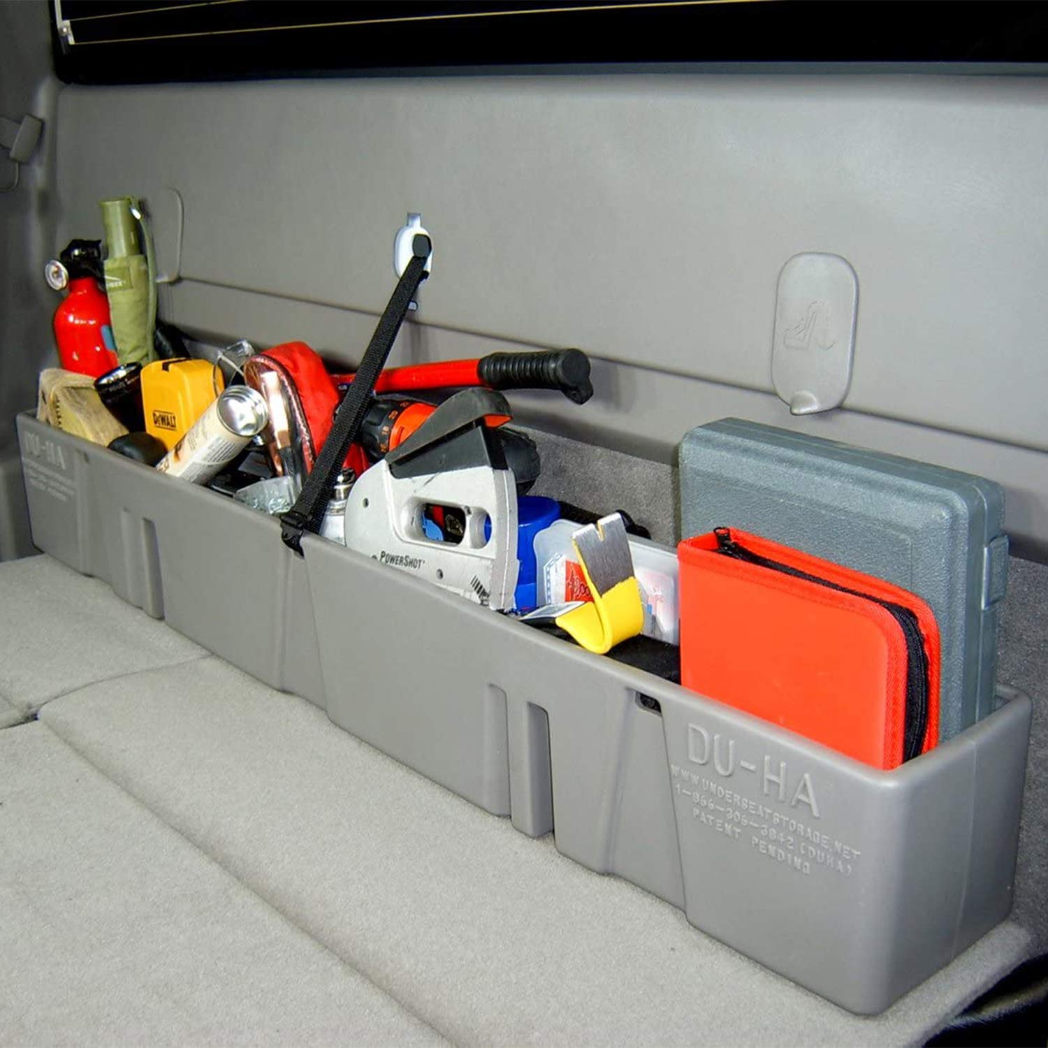 DU-HA 10013 Behind-The-Seat Truck Storage Organizer - Heavy Duty Under Seat Storage Box for Pickup Trucks & SUVs - Perfect for Tools, Emergency Kits & Outdoor Gear Storage