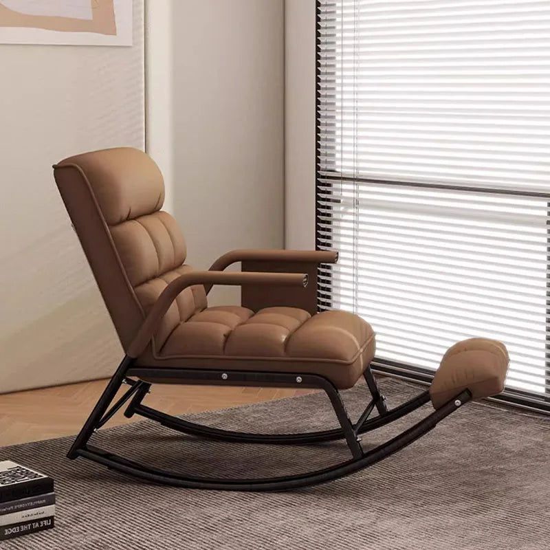 Modern Vintage Armrest Rocking Chair - Comfortable & Stylish for Living Room, Nursery, or Patio Relaxation