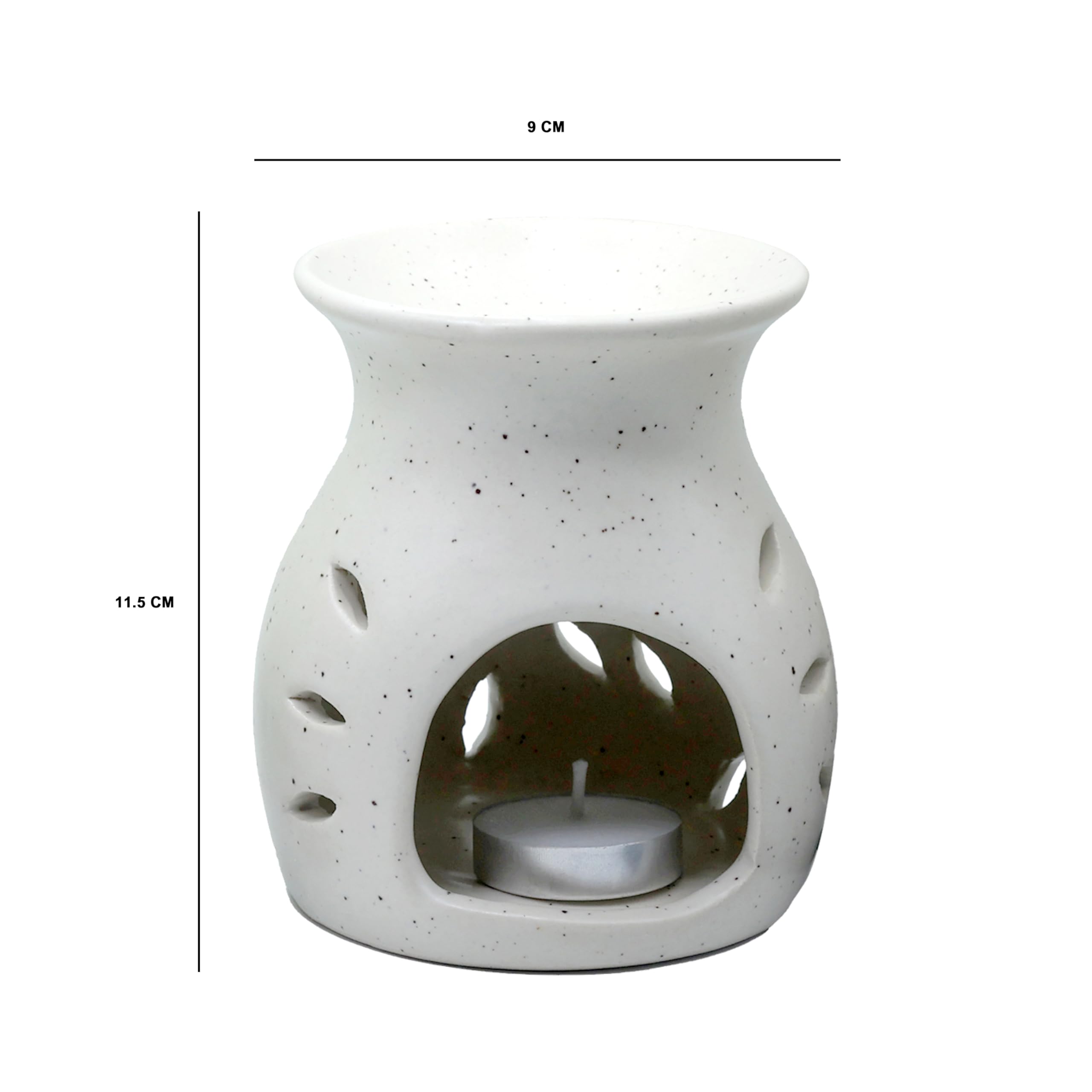 Premium HEM Ceramic Oil Burner Gift Set with Black Currant Essential Oil (10ml) & 4 Tealight Candles - Aromatherapy Diffuser for Home Fragrance, Spa Relaxation, Meditation & Gifts - Perfect for Bedroom, Bathroom, Yoga Studio & Office Spaces