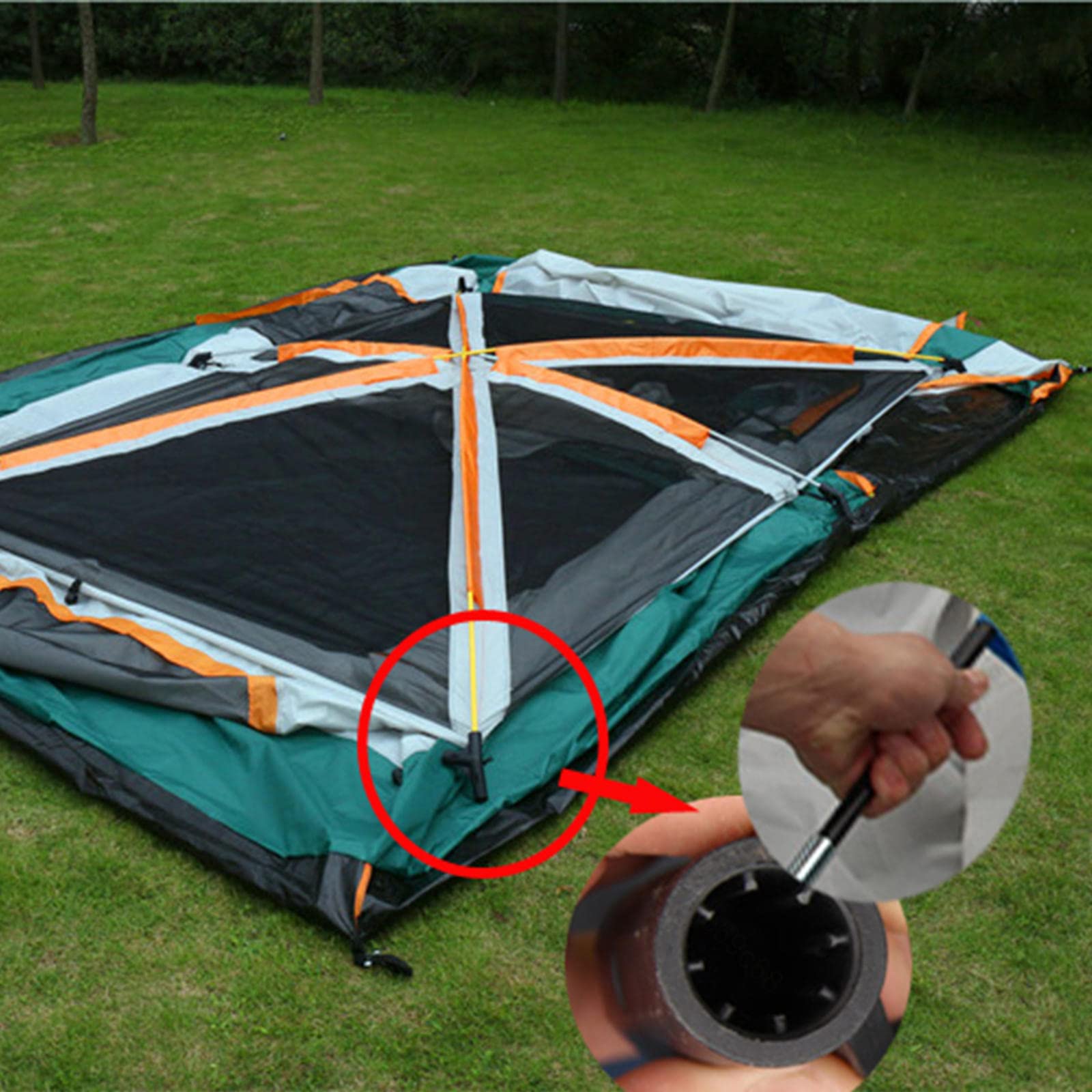 5-8 Person 2 Room Family Camping Tent with Living Area - Lightweight & Durable Outdoor Tent for Adults - Ventilated Cabin Tent for Hiking, Mountaineering & Backpacking - Perfect for Group Camping Trips, Outdoor Adventures & Family Gatherings - Ideal for National Parks, Beach Camping & Backyard Sleepovers