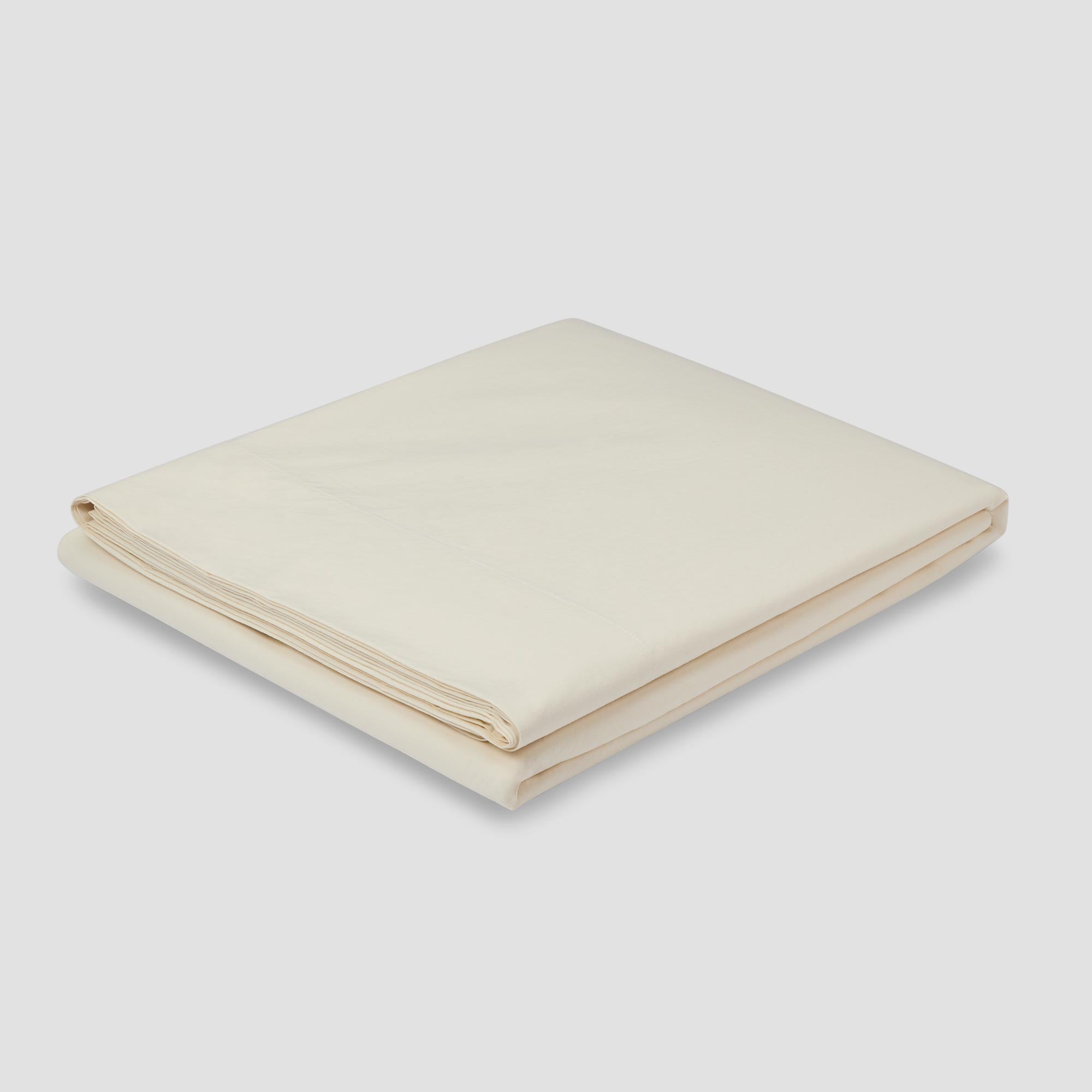Mindful Cream Washed Cotton Percale Flat Sheet - Ultra Soft 100% Organic Cotton Bed Sheet Set for Luxury Hotels & Home Use