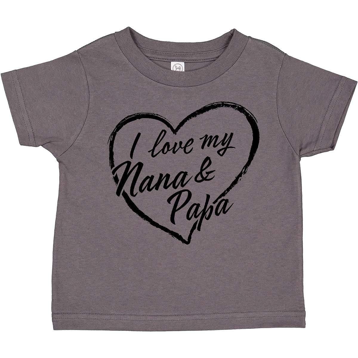 Inktastic I Love My Nana and Papa Black Chalk Heart Toddler T-Shirt - Cute Grandparents Gift for Toddlers & Family Outfits