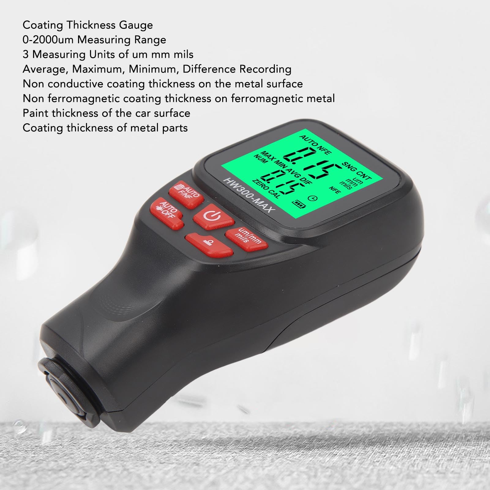 Digital Paint Thickness Gauge for Cars - High Precision Coating Meter for Automotive, Manufacturing & Metal Processing | Paint Depth Measurement Tool for Chemical Industry & Customs Inspection | Ideal for Auto Body Shops, Quality Control & Industrial Applications