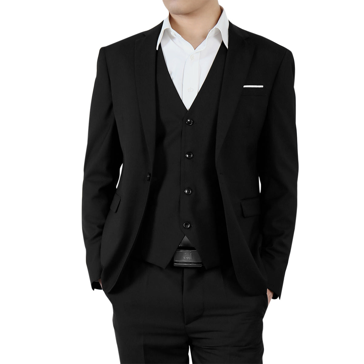 Black Slim Fit Casual Blazer for Men - Business Formal Jacket with Notch Lapel | Perfect for Office Wear, Business Meetings & Smart Casual Outfits
