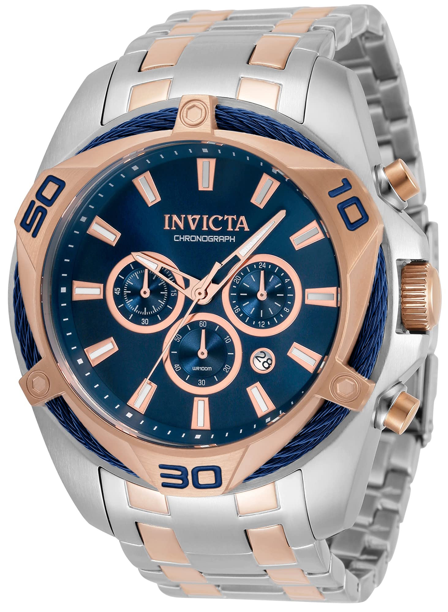 Invicta Bolt Chronograph Quartz Blue Dial Men's Watch 34133 - Stylish Casual & Dress Timepiece for Business, Parties & Everyday Wear