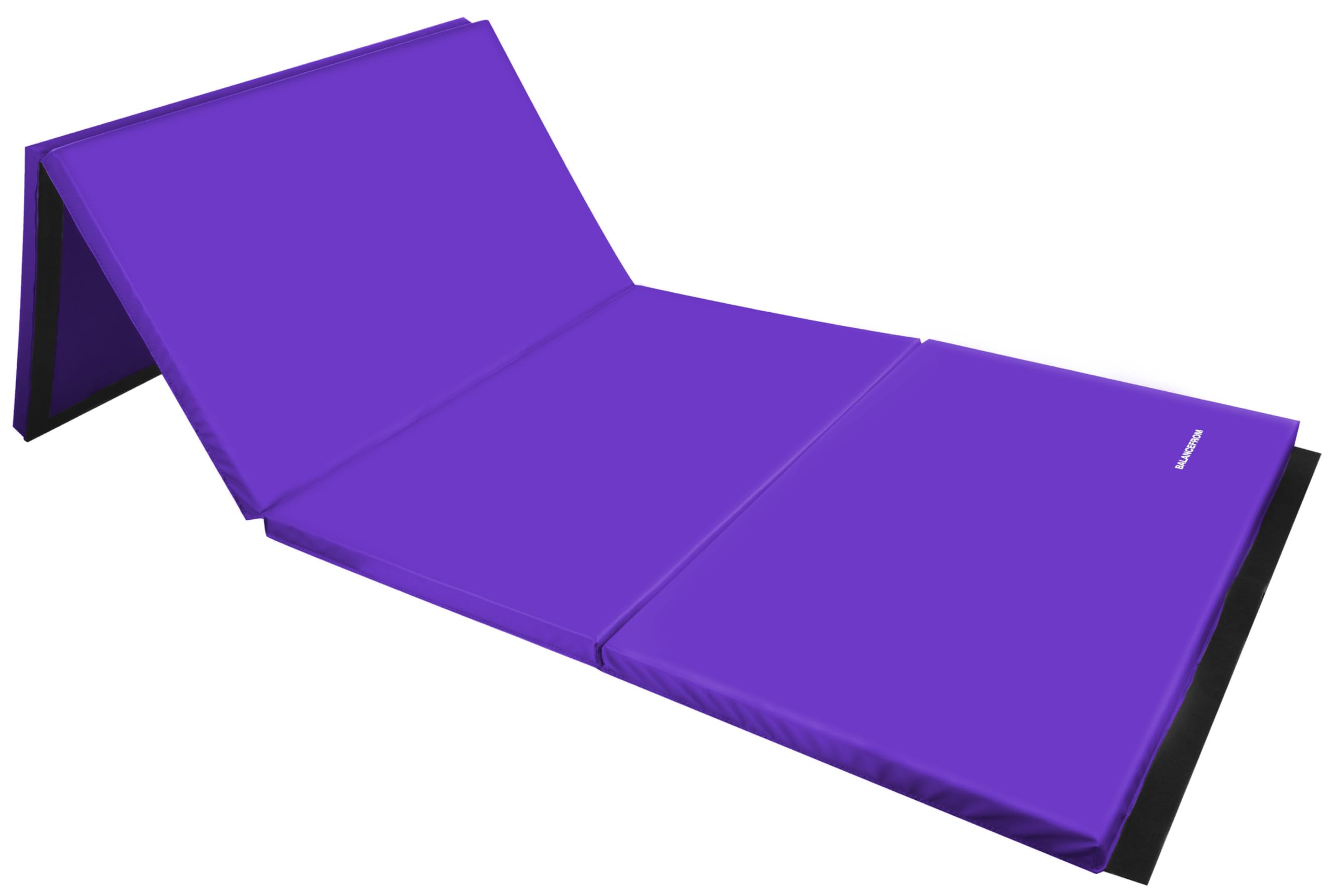 BalanceFrom Foldable Gymnastics Mat for Home Gym, Exercise & Tumbling - Non-Slip Yoga Mat for Kids, Adults, Fitness & Martial Arts Training